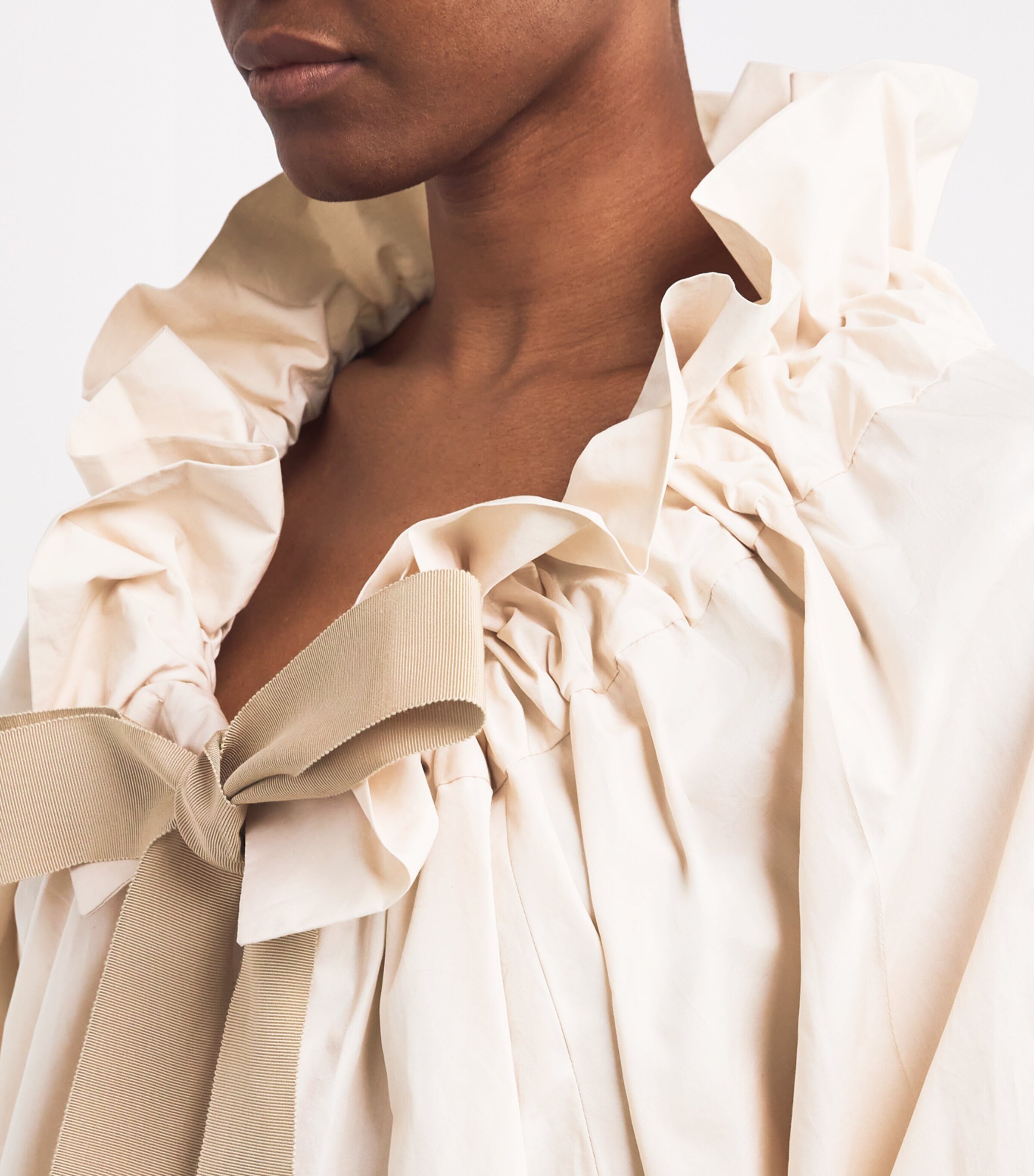 Patou Womens Cotton Poplin Iconic Blouse Tapioca Image 6