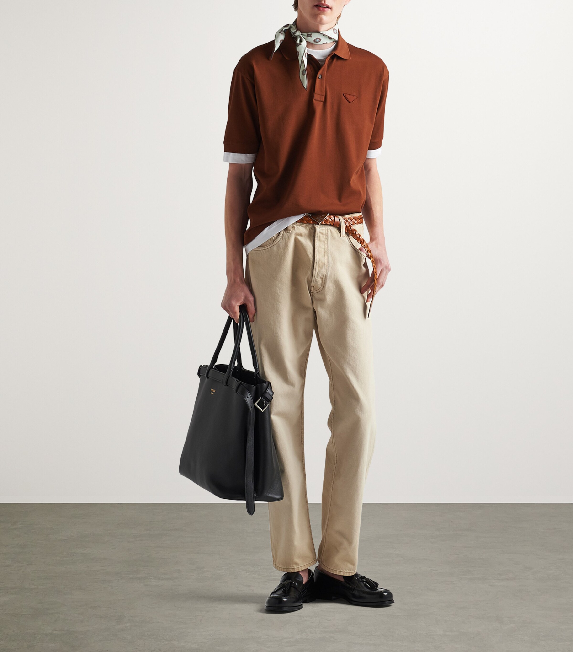 Prada Cotton Layered Polo Shirt | Harrods UK