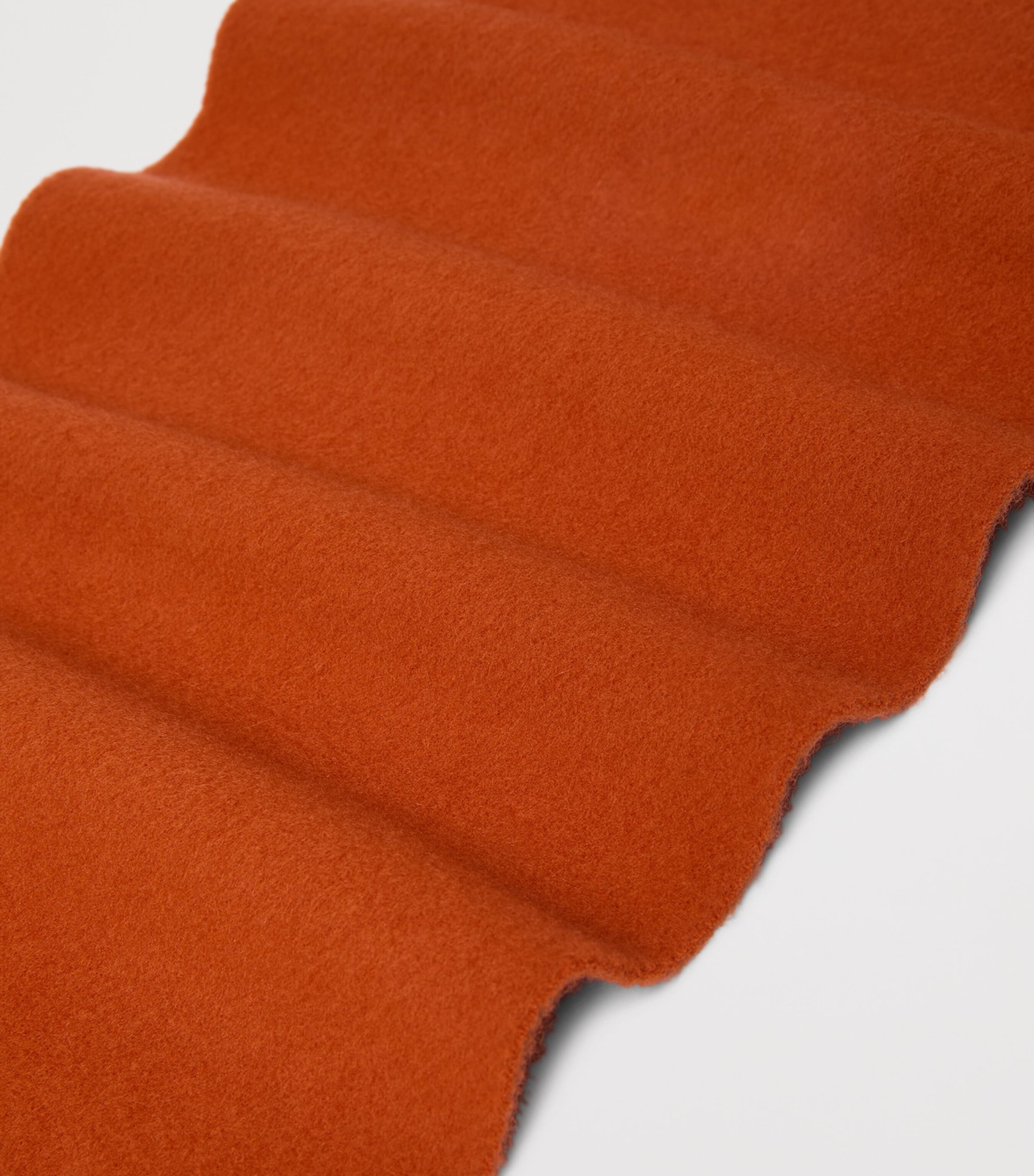 Max Mara Wool Fringed Logo Scarf Orange Image 3