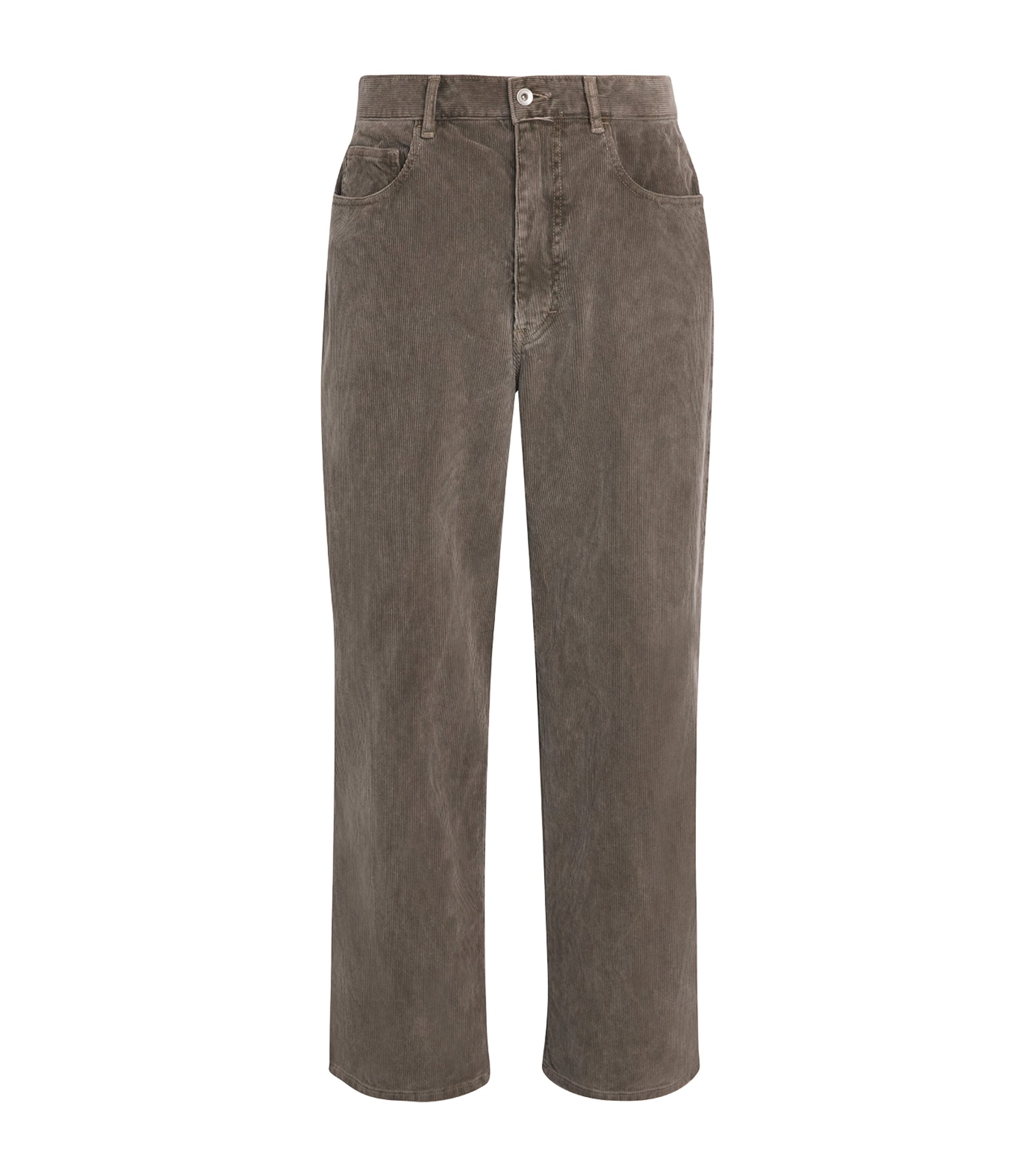 Auralee Corduroy Wide-leg Jeans In Brown