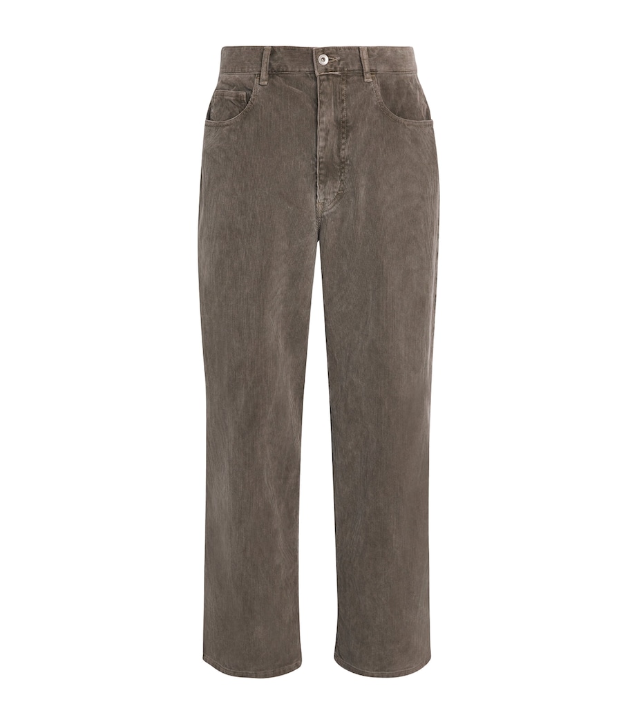 Corduroy Wide-Leg Jeans OLIVE BROWN Image 1