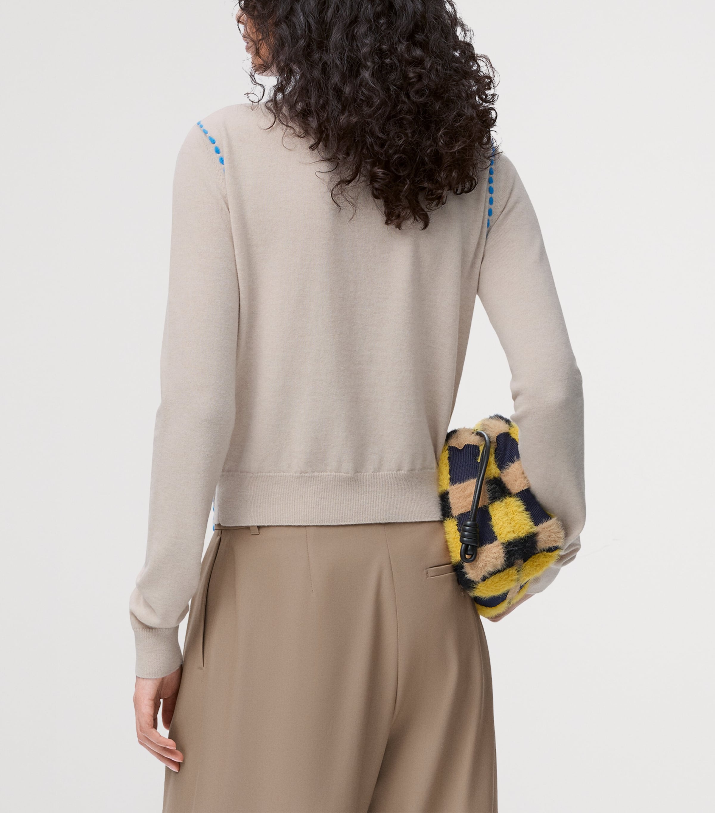 Wool-Blend Scarf Sweater BEIGE/BLUE Image 4