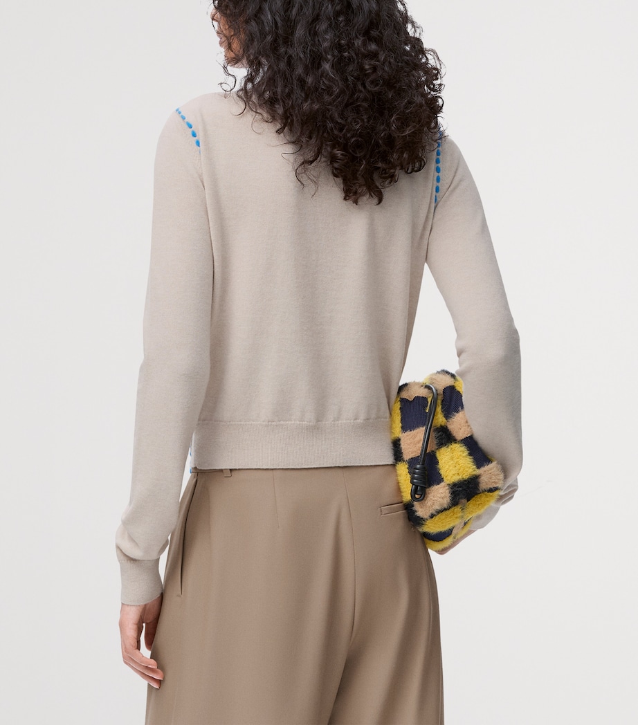 Wool-Blend Scarf Sweater BEIGE/BLUE Image 4