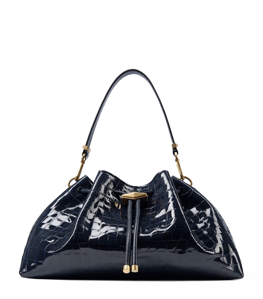 Jimmy Choo Croc-Embossed Bon Bon Shoulder Bag Marine/gold Image 1