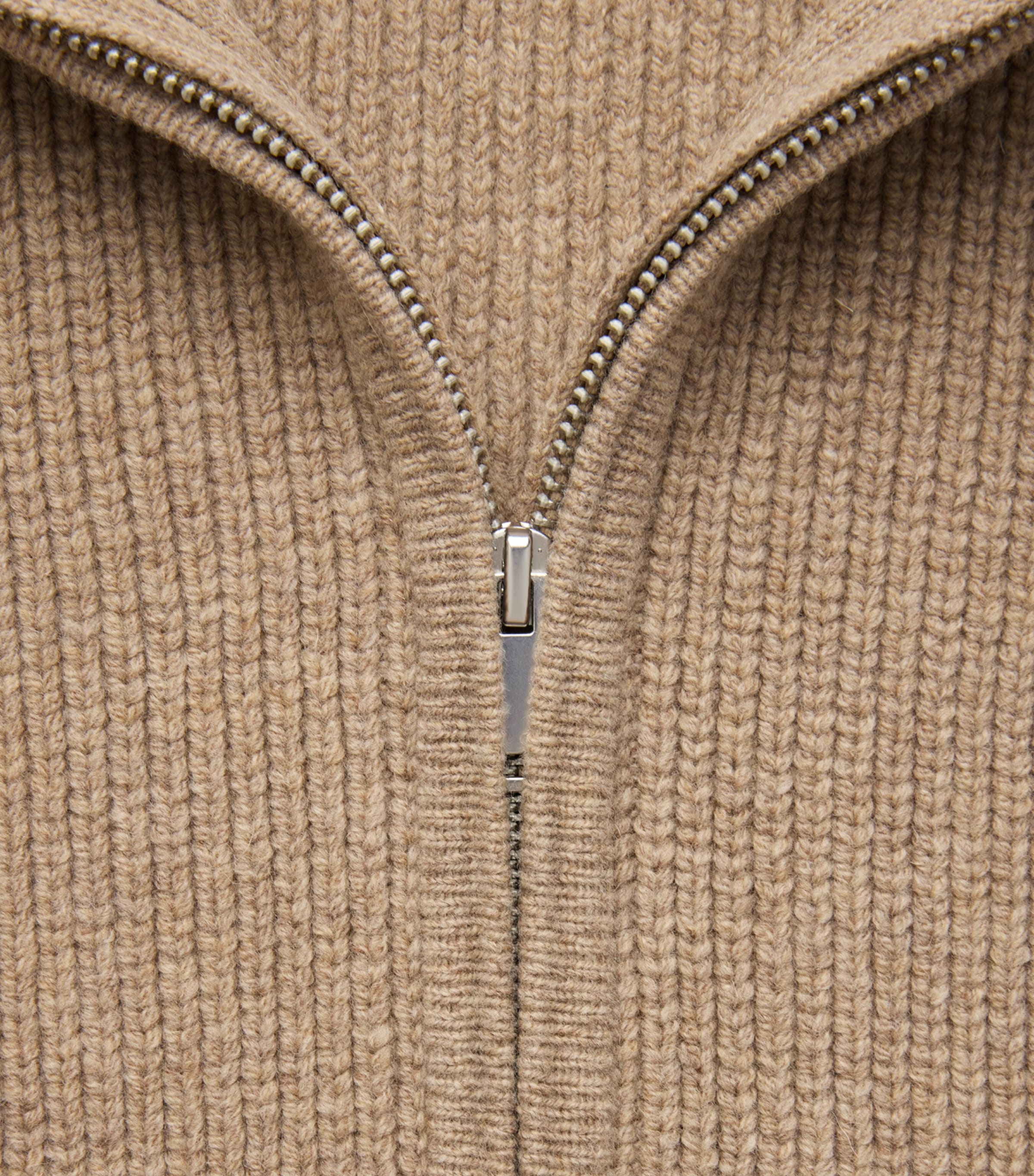 Studio Nicholson Mens Merino Sandos Zip-Up Cardigan Oatmeal Image 6