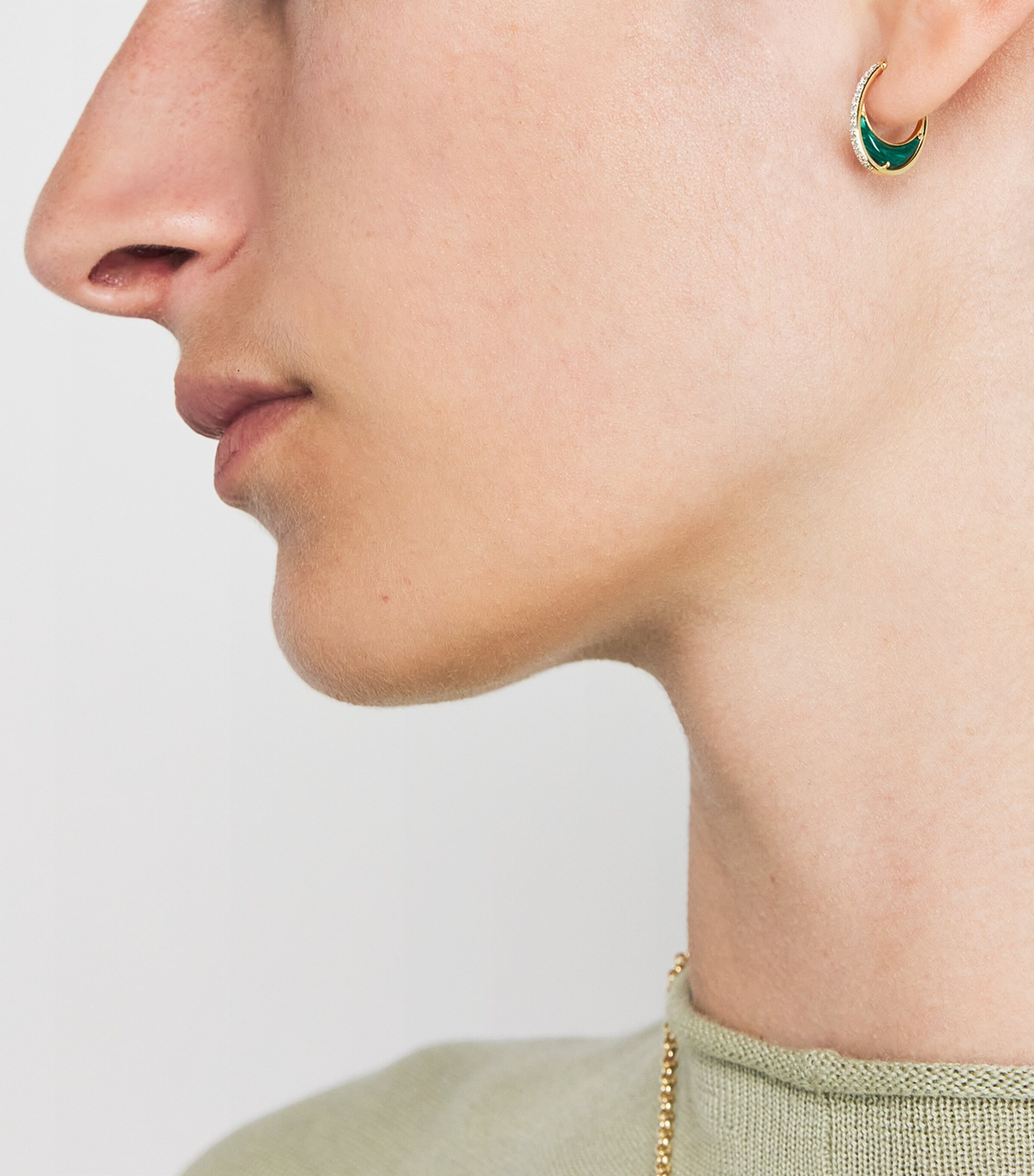 L'ATELIER NAWBAR Yellow Gold and Diamond Bloop Moon Lot N*91 Hoop Earrings Yellow Gold Image 2