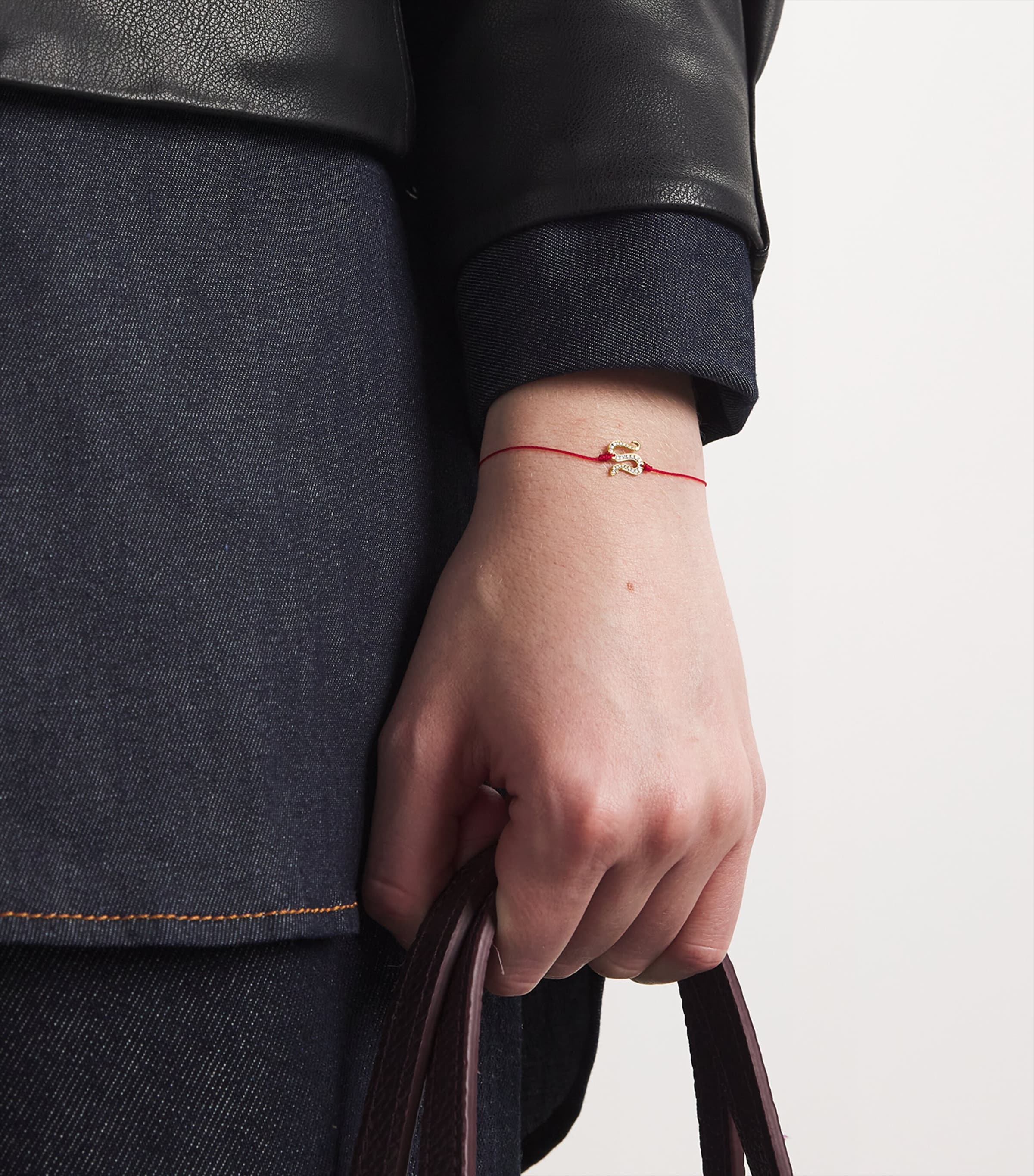 Yellow Gold and Diamond Snake String Bracelet YELLOW GOLD Image 2