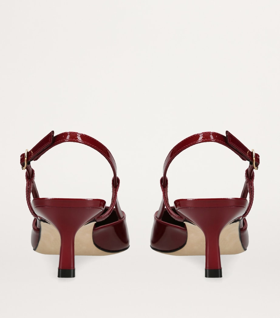 Leather Vinnie Slingback Pumps 50 RED Image 3