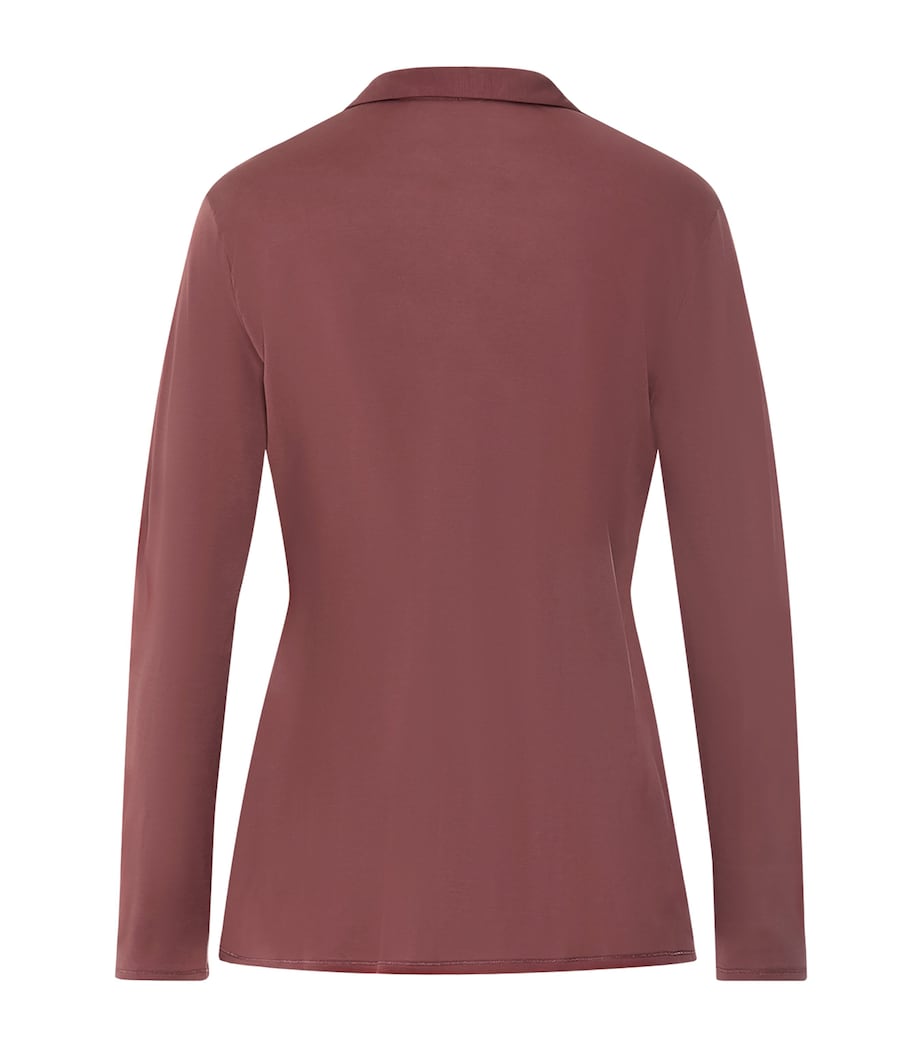 Hanro Womens Modal-Silk Grand Central Pyjama Shirt Apple Butter Image 3
