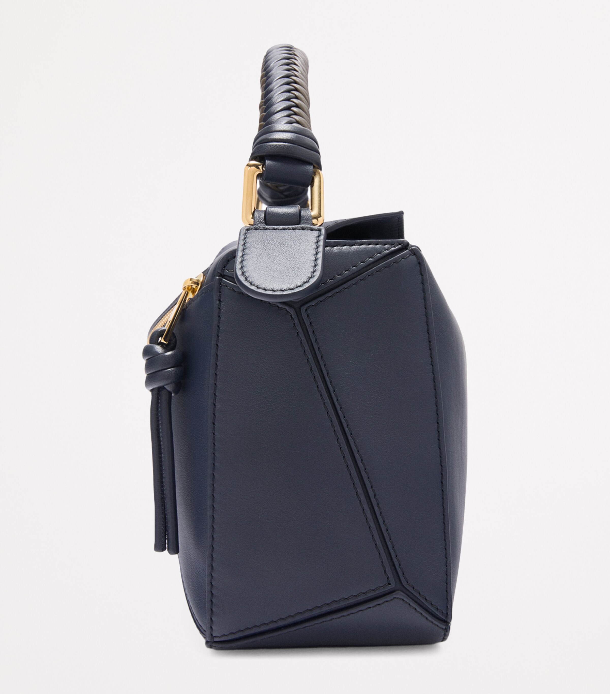 Small Leather Puzzle Top-Handle Bag DARK INK/DARK KHAKI Image 3