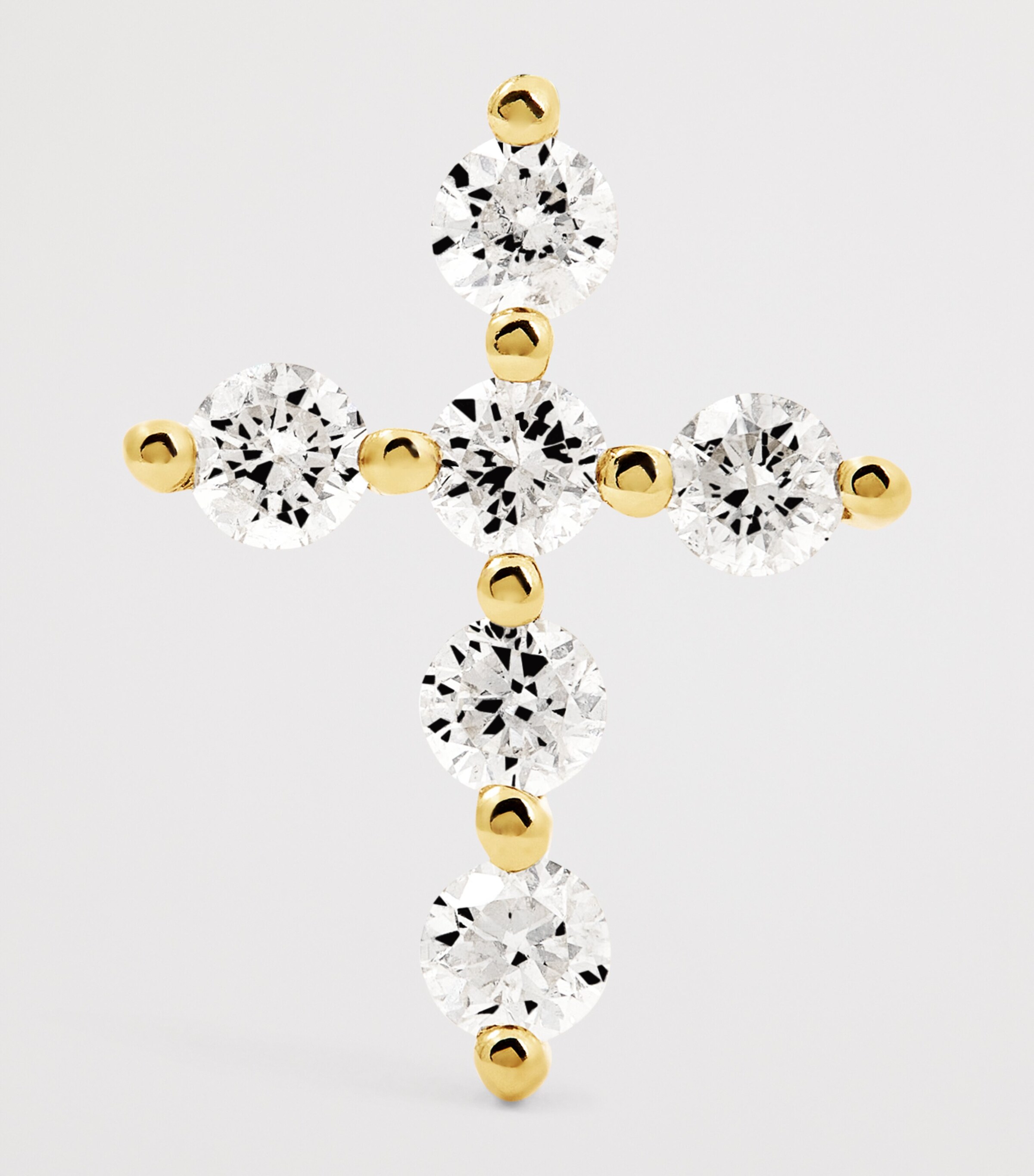 Persée Yellow Gold and Diamond Cross Single Stud Earring Yellow Gold Image 3