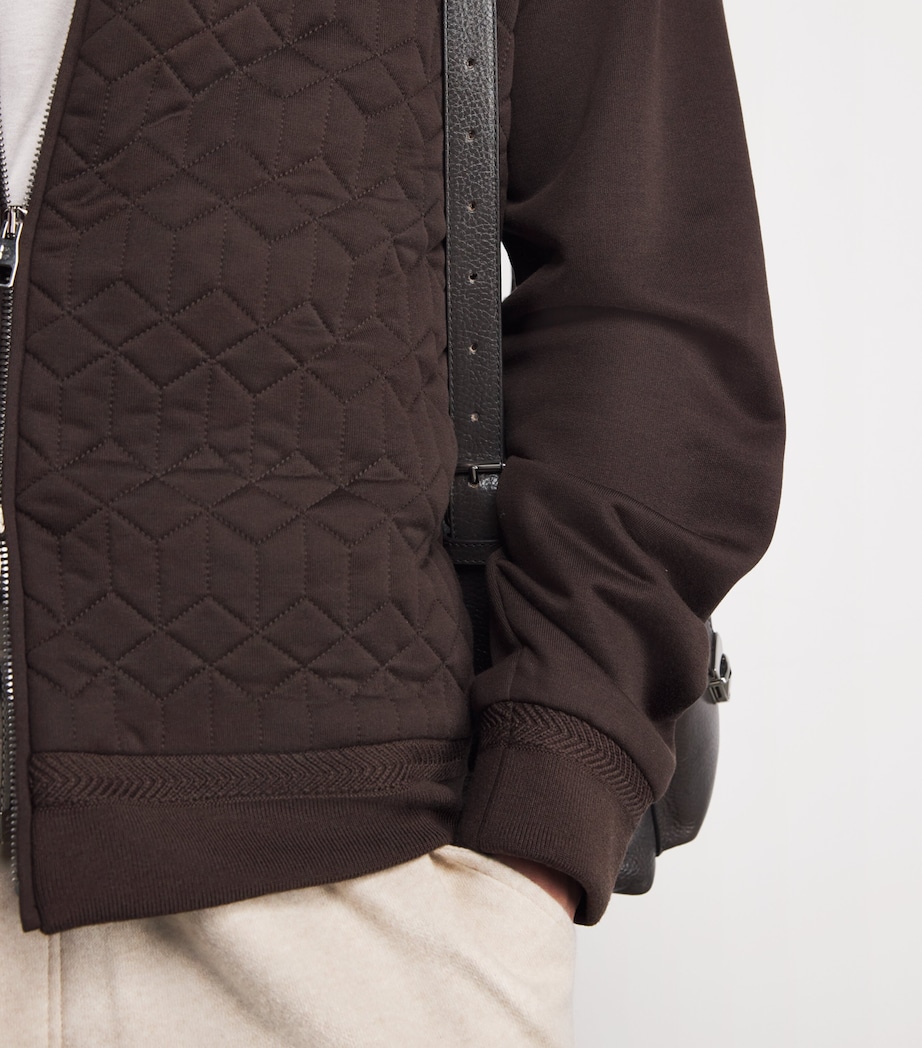 Cotton-Silk Quilted Bomber Jacket ESPRESSO Image 7