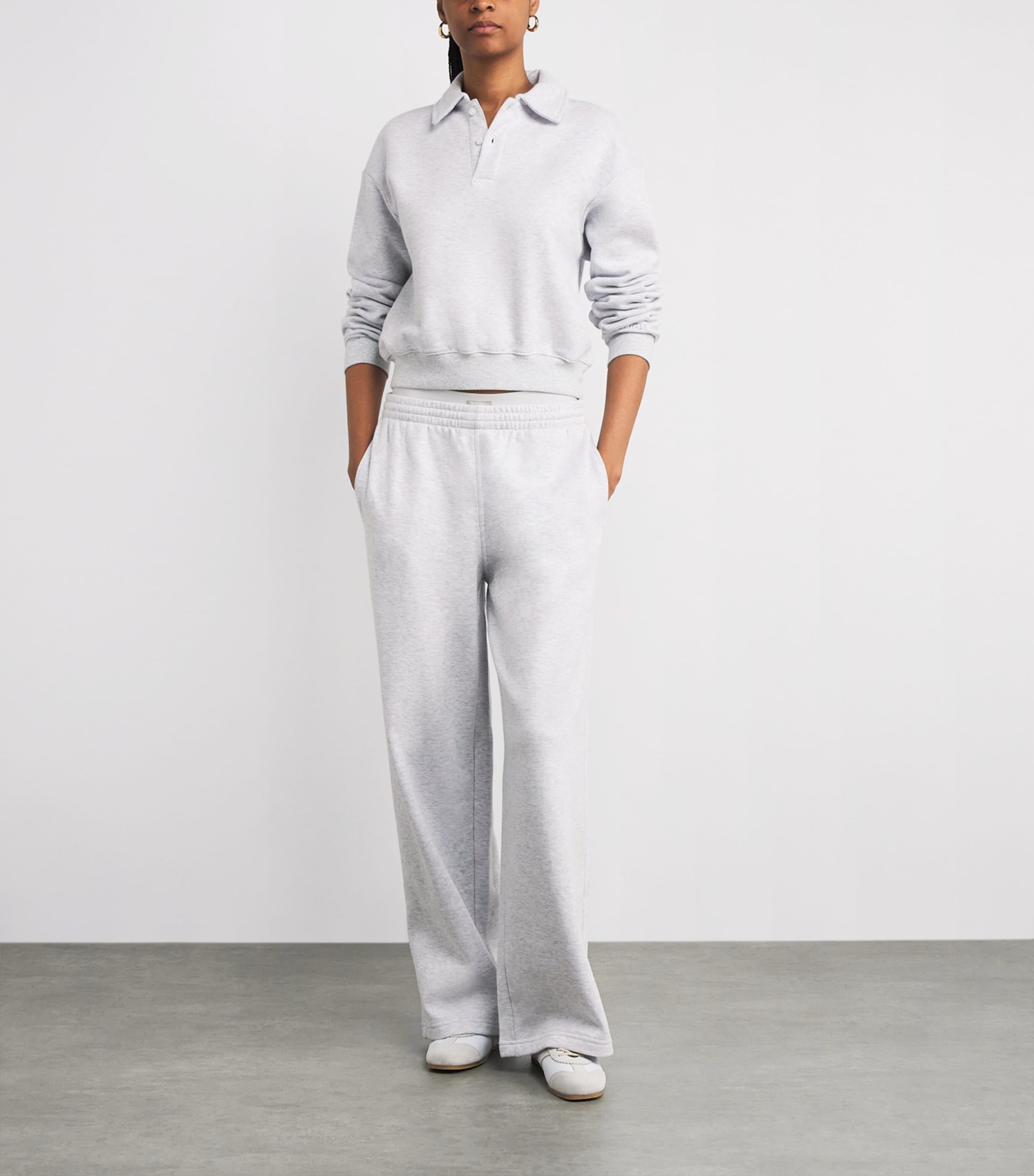 Cotton-Blend Double-Waistband Sweatpants LIGHT HEATHER GREY Image 2