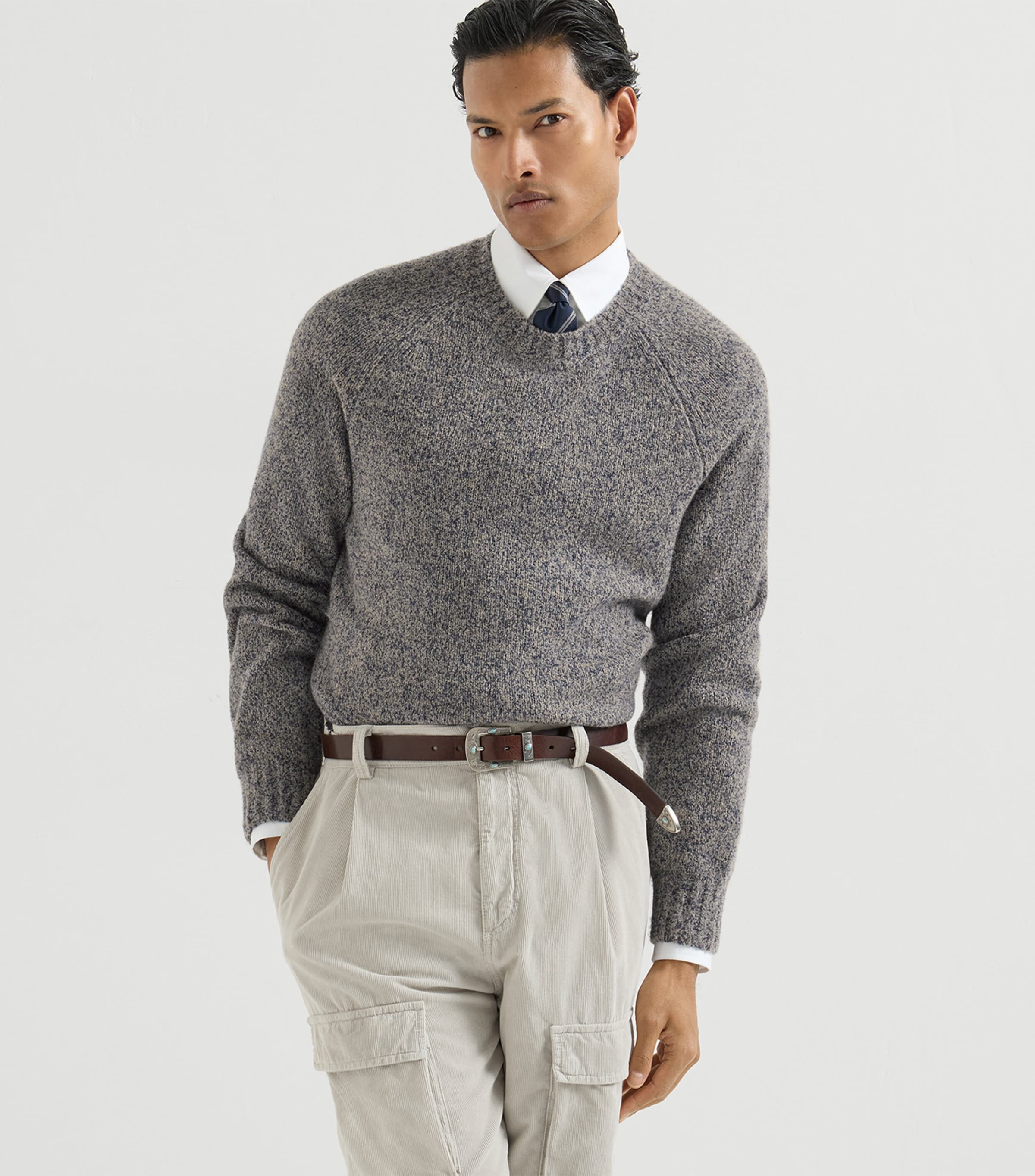 Brunello Cucinelli Mens Virgin Wool-Silk-Cashmere Sweater Image 4