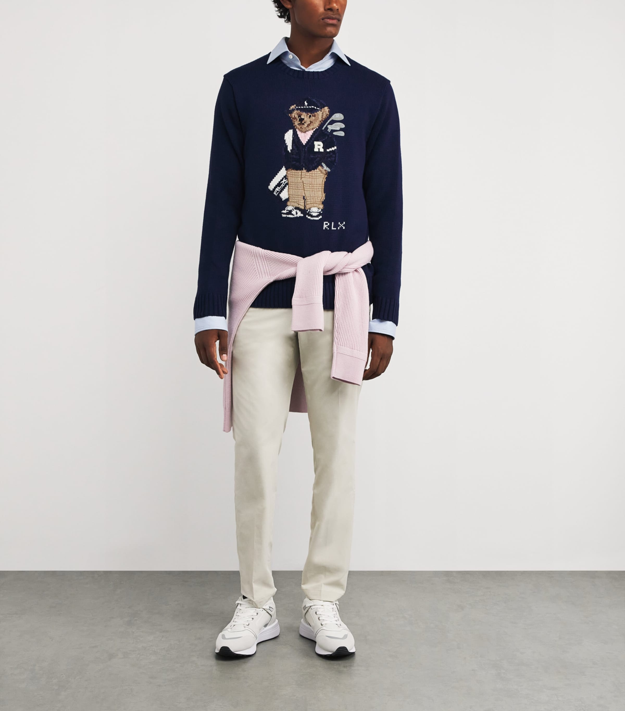 Cotton-Blend Polo Bear Sweater REFINED NAVY Image 2