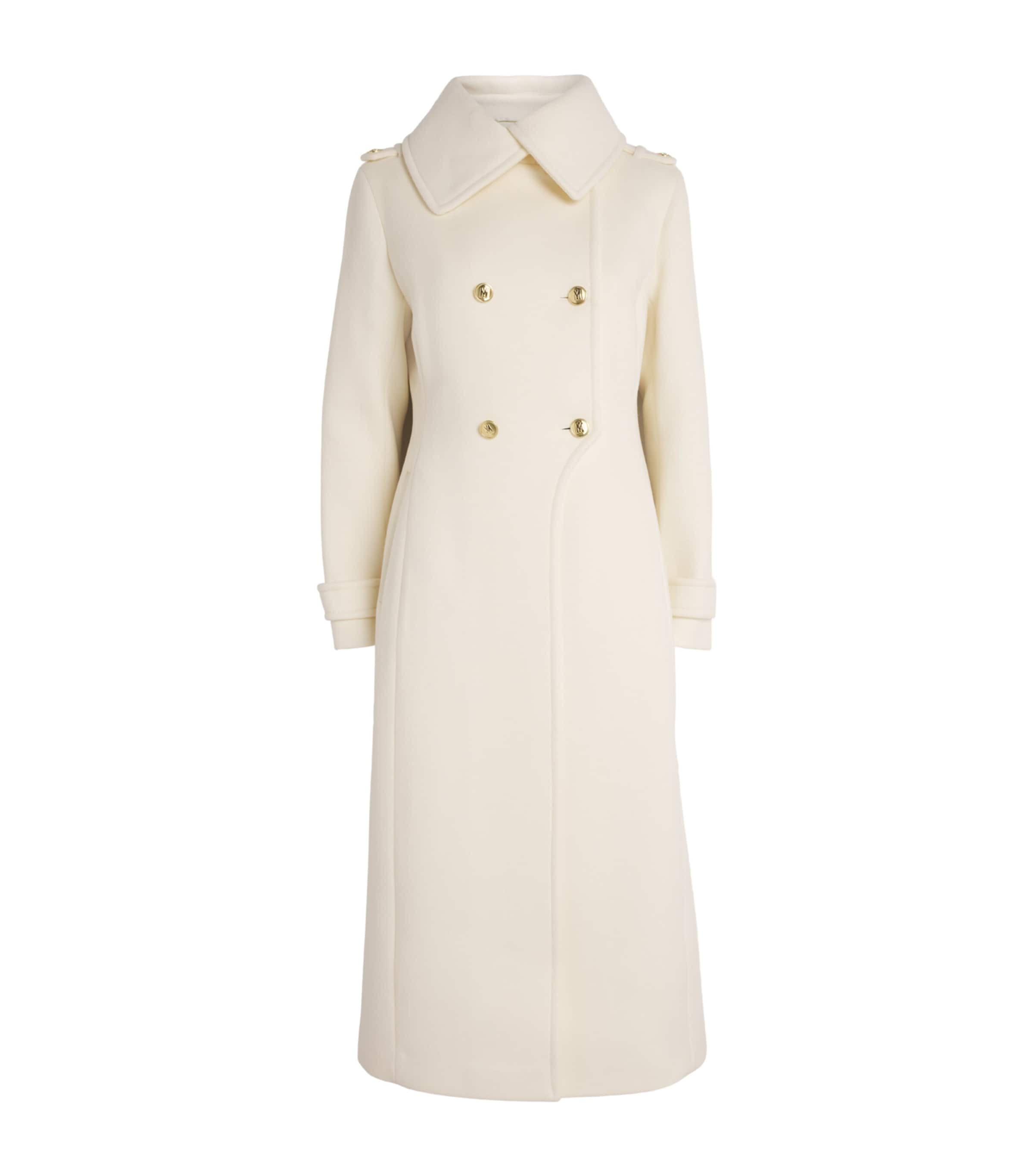 Mackage Wool Elodie-r Trench Coat In White