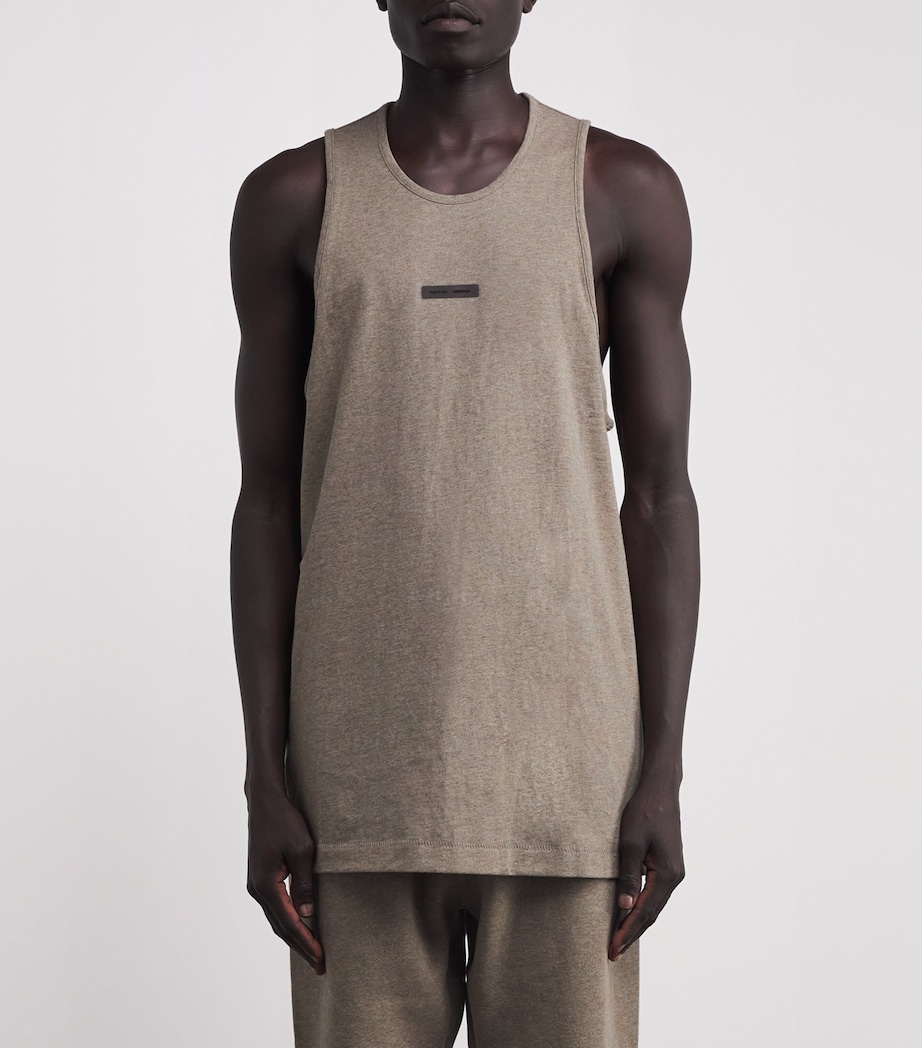 Cotton Oversized Logo Tank Top HOMESTEAD HEATHER Image 3