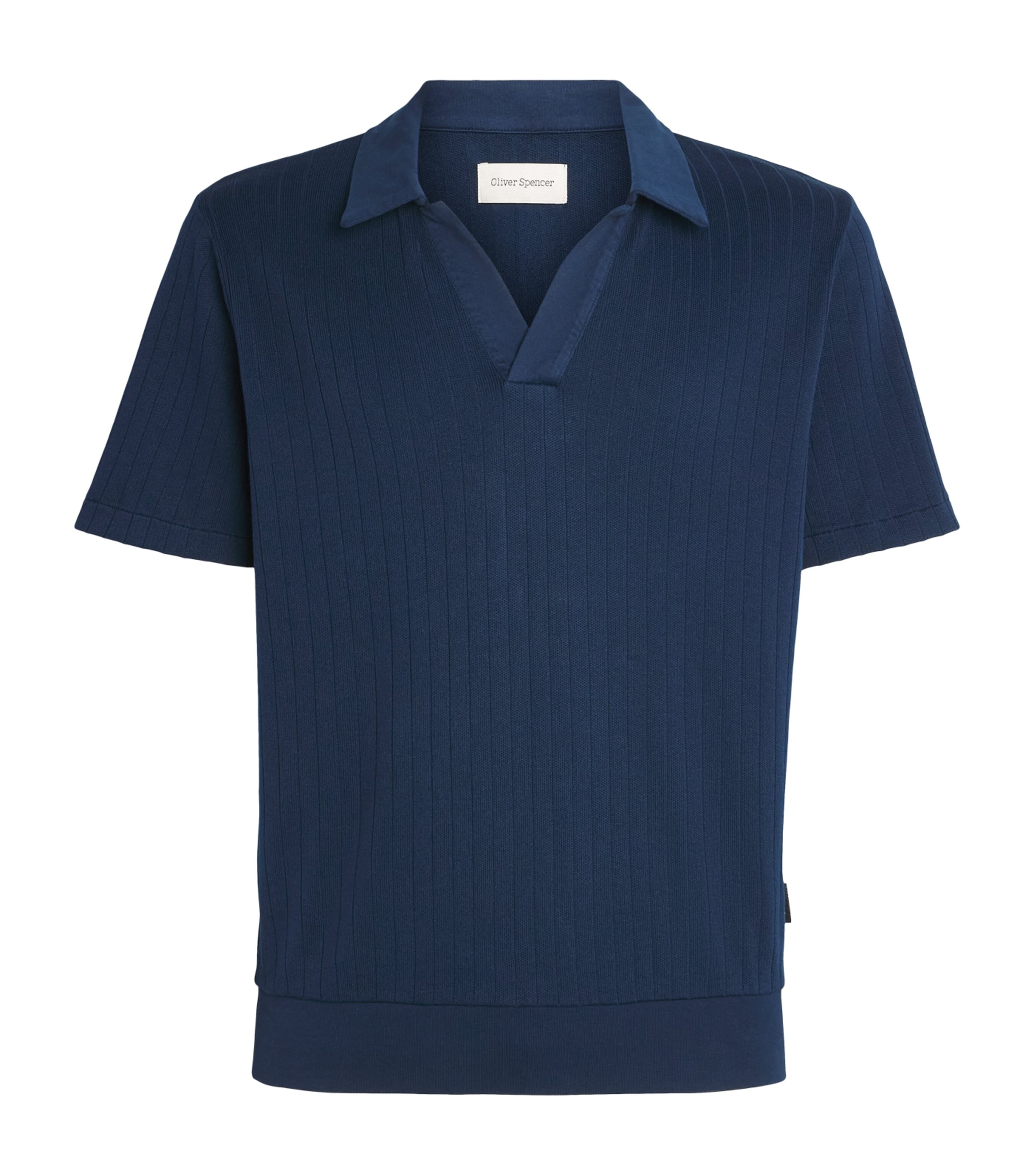 Oliver Spencer Mens Organic Cotton Westcott Polo Shirt Navy Image 1