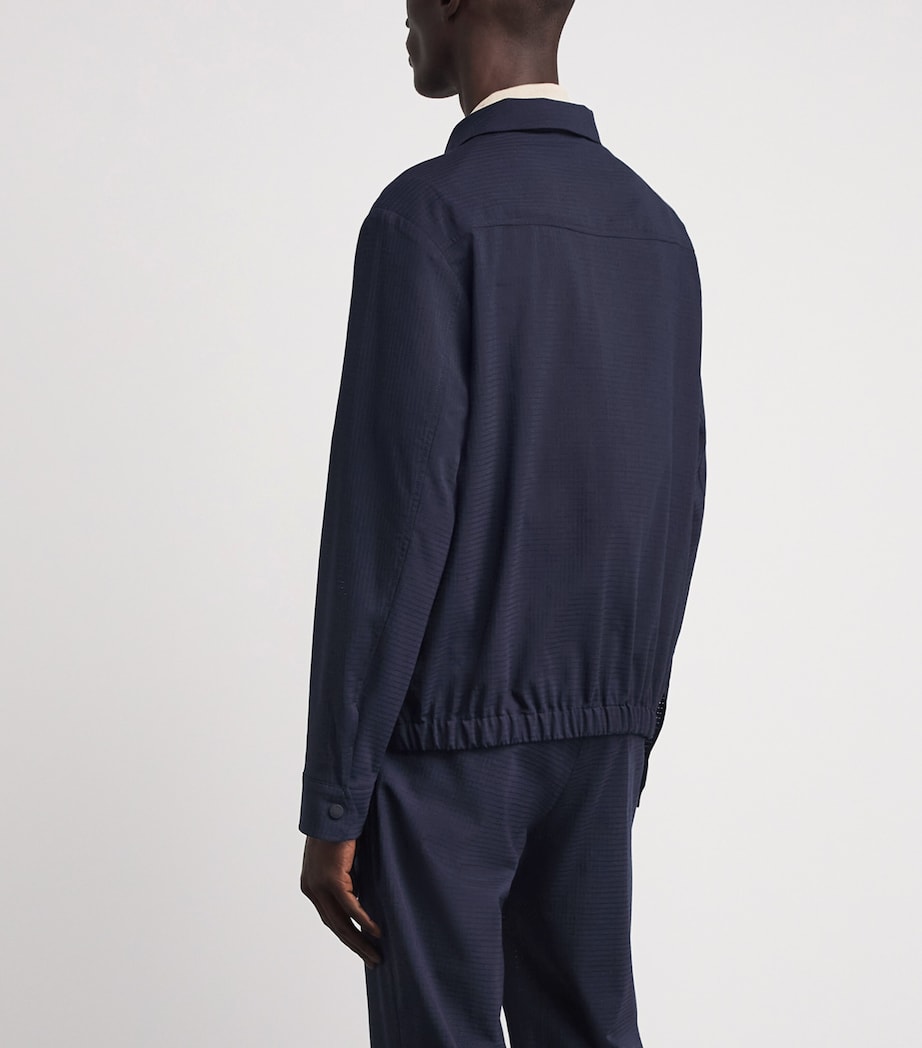 BOSS Mens Wool-Blend Carper Bomber Jacket Dark Blue Image 5