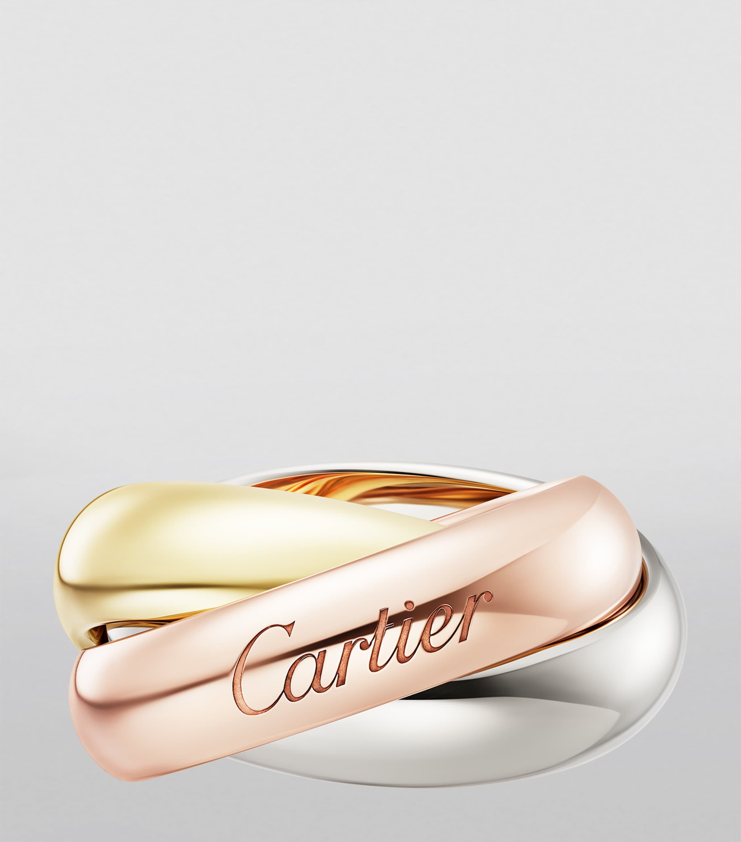 Cartier Extra Large Yellow, White and Rose Gold Trinity Ring