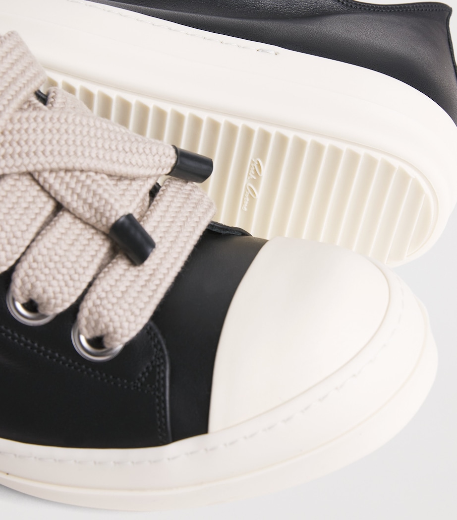 Rick Owens Leather Jumbolace Sneakers Black/milk Image 7