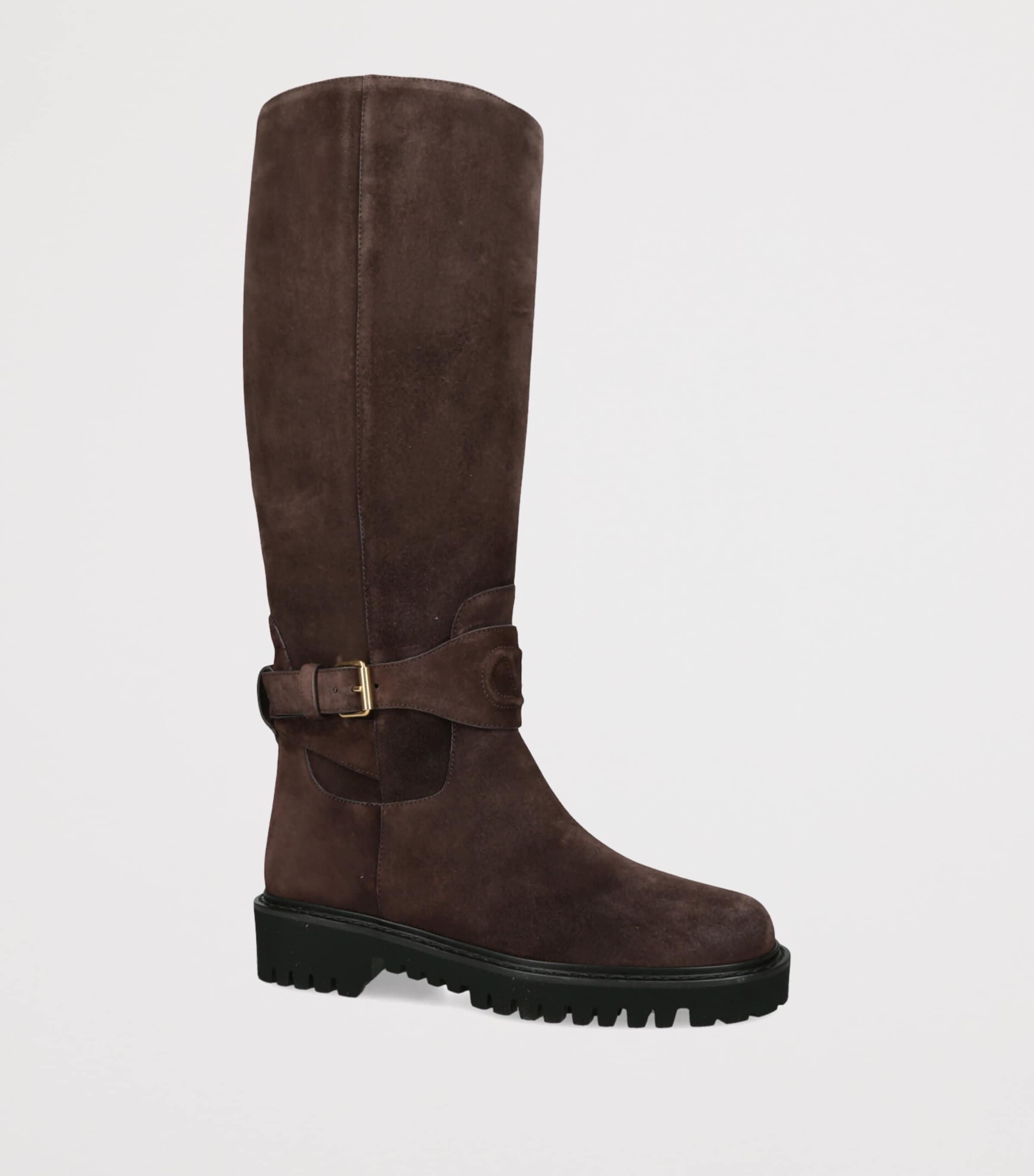Valentino Garavani Suede Vlogo Knee-High Boots 40 Brown Image 2
