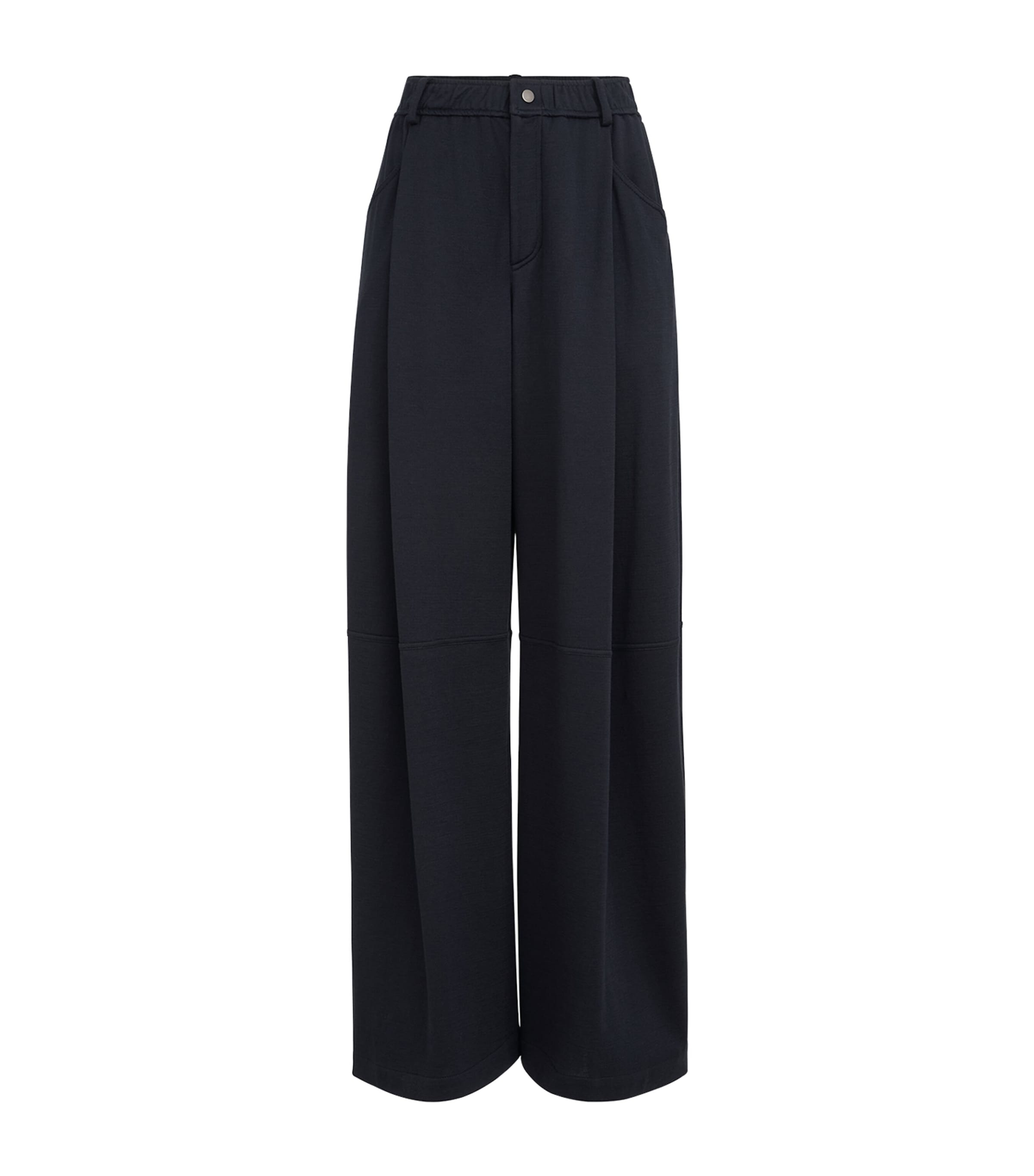 Brunello Cucinelli Womens Cotton-Silk Interlock Track Pants Image 1