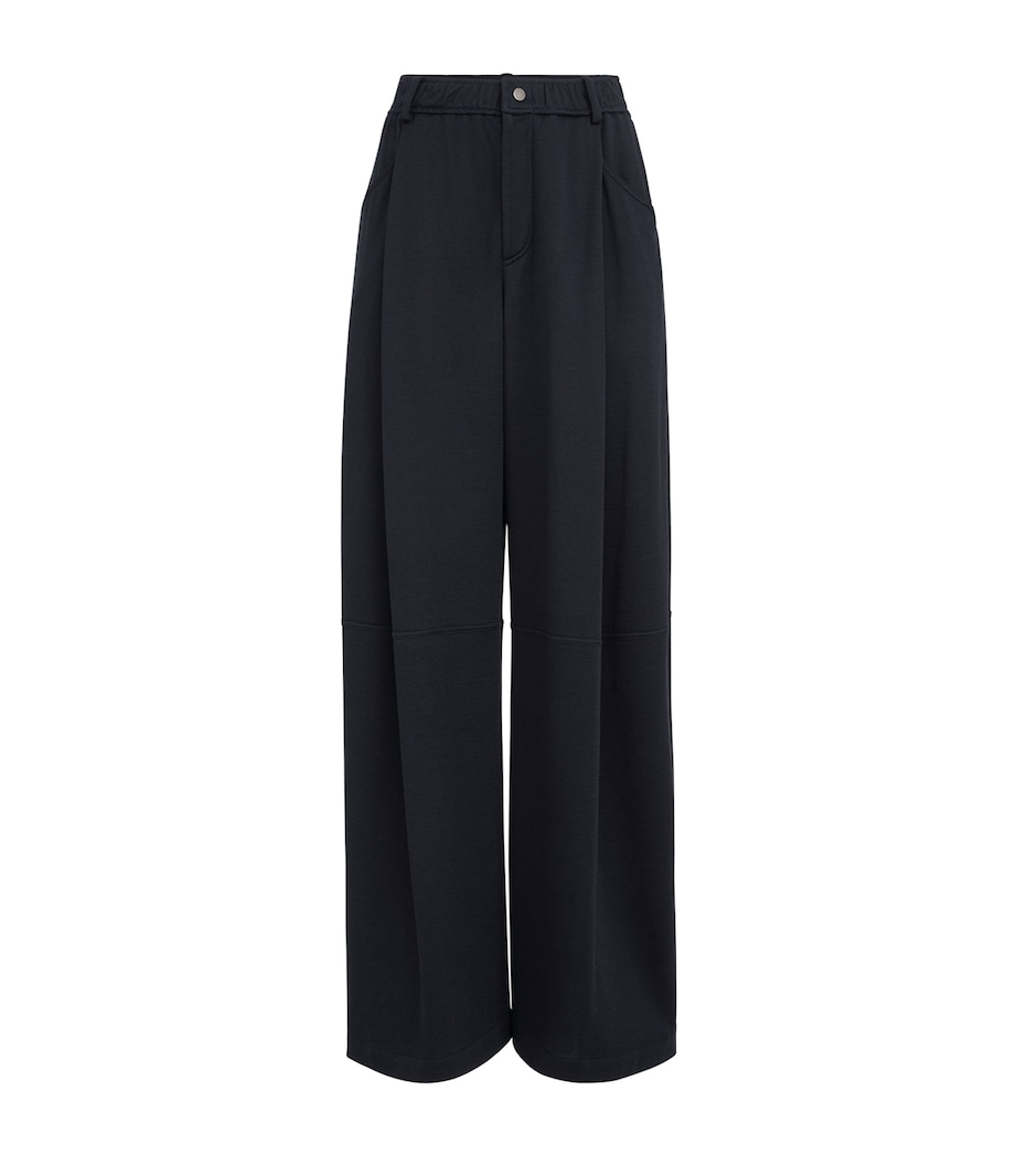 Brunello Cucinelli Womens Cotton-Silk Interlock Track Pants Image 1