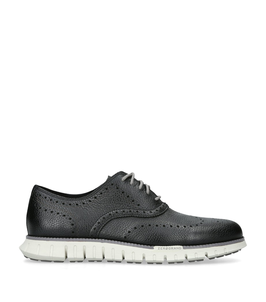 Cole Haan Leather ZERØGRAND Wingtip Oxford Shoes Black Image 1