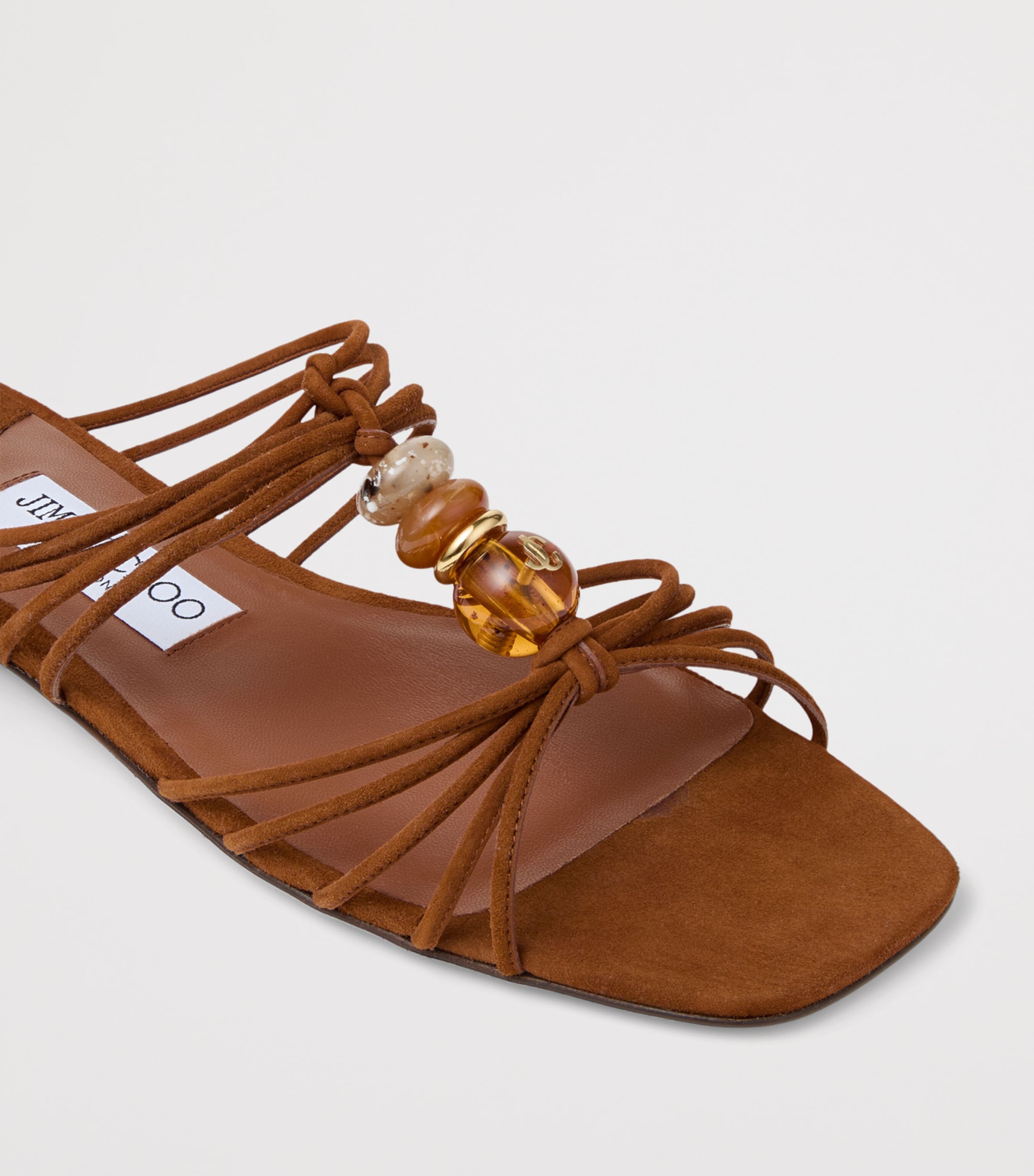 Jimmy Choo Lova Leather Flat Mules Tan Mix Image 5