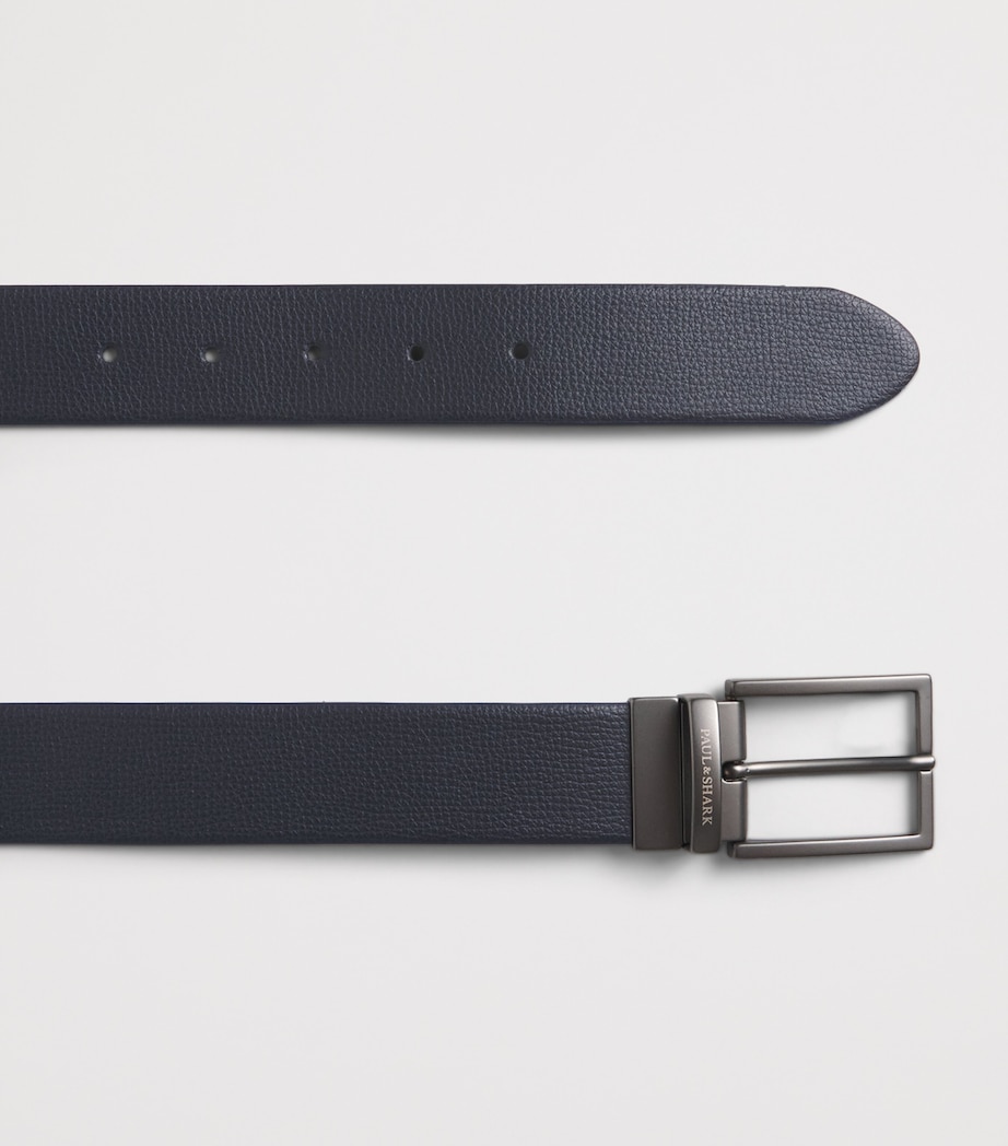 Leather Reversible Belt 50BLUE/DARK BROWN Image 4