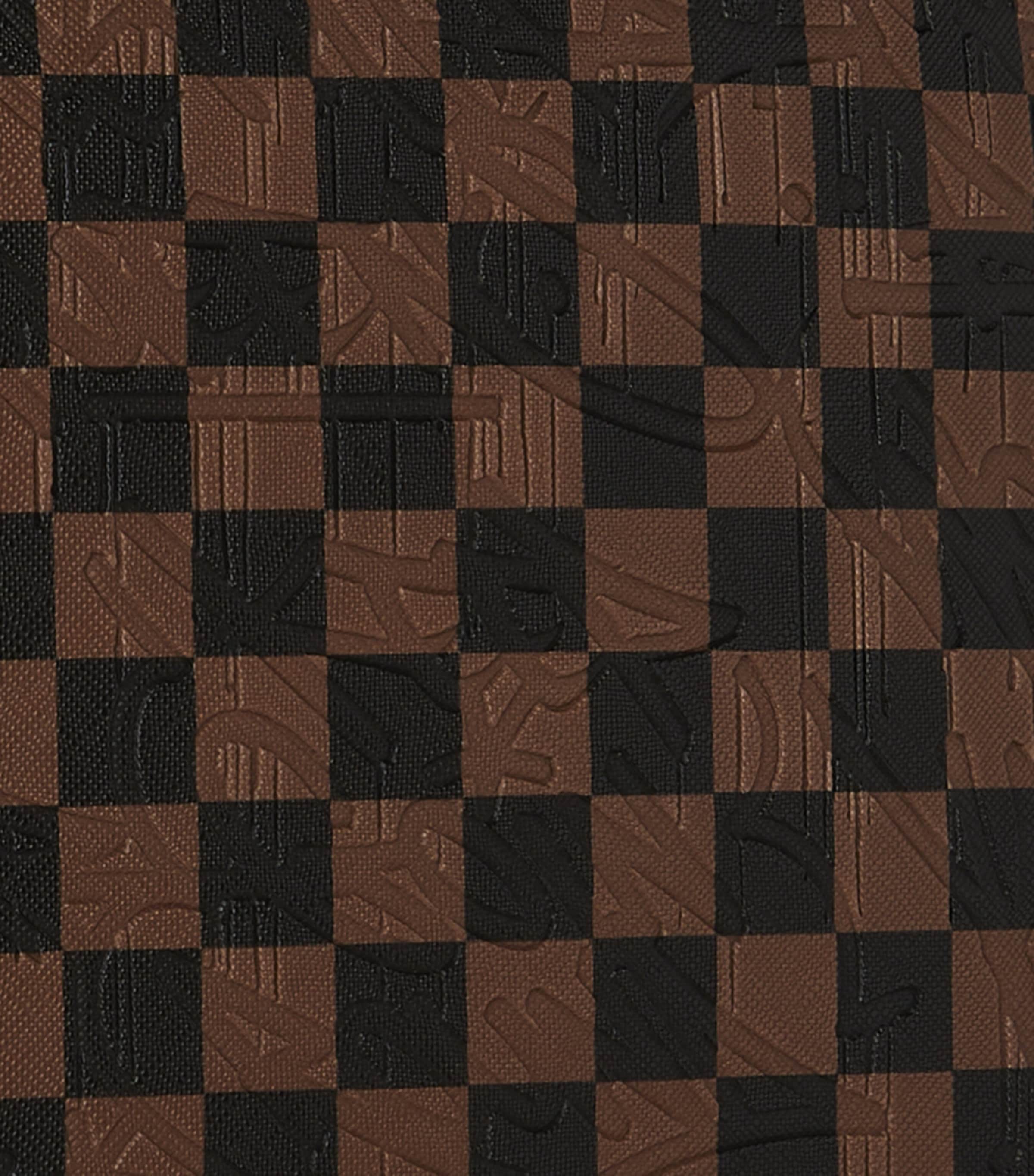 Embossed Check Backpack BROWN Image 9