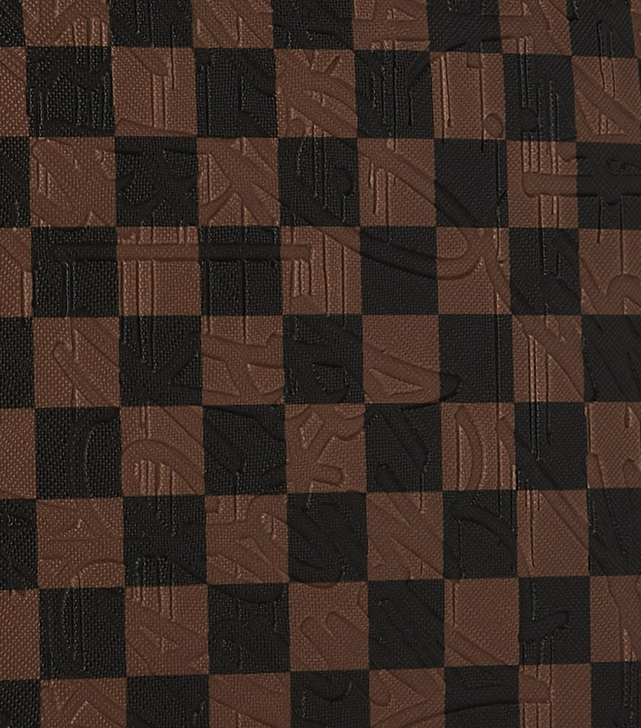 Embossed Check Backpack BROWN Image 9