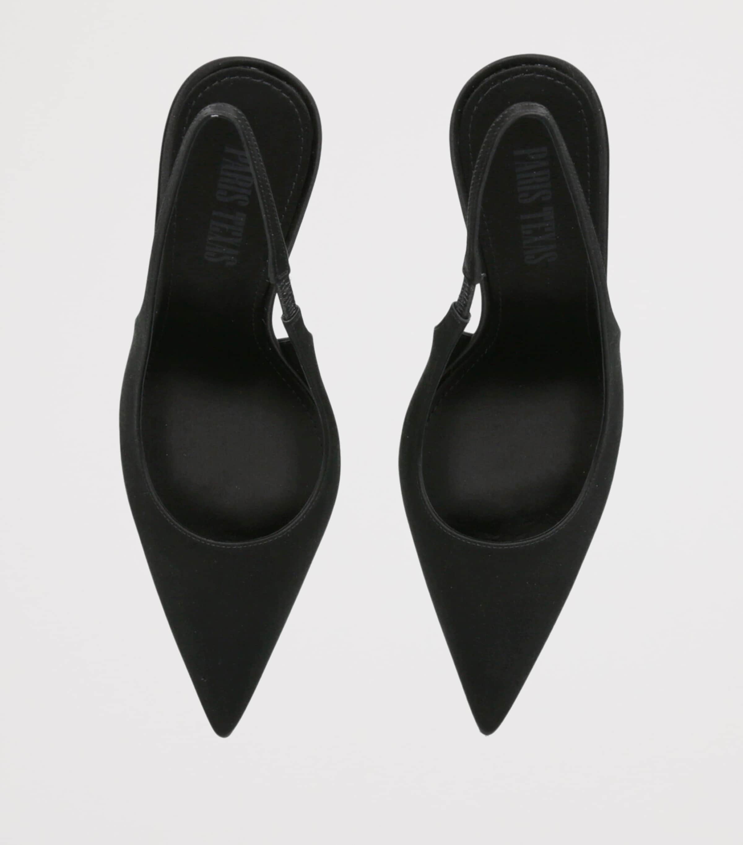 Satin Lidia Slingback Pumps 105 BLACK Image 4