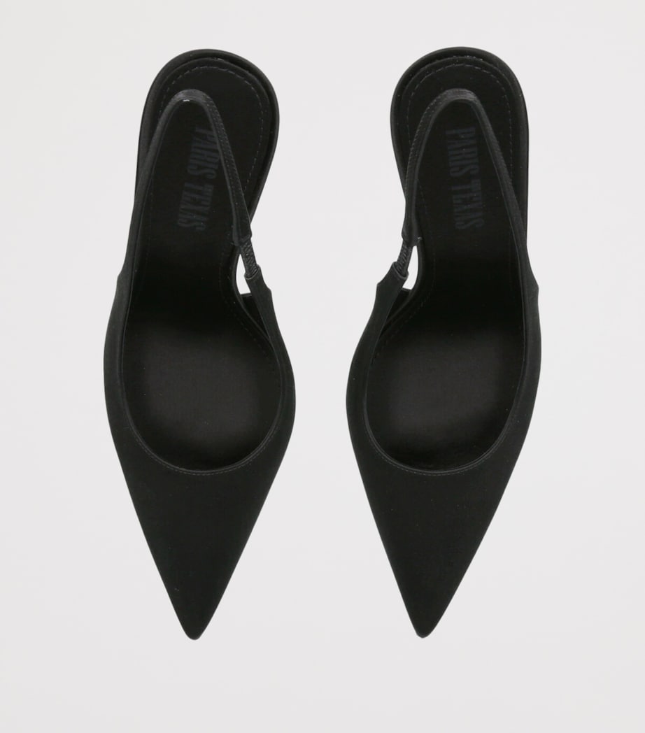 Satin Lidia Slingback Pumps 105 BLACK Image 4