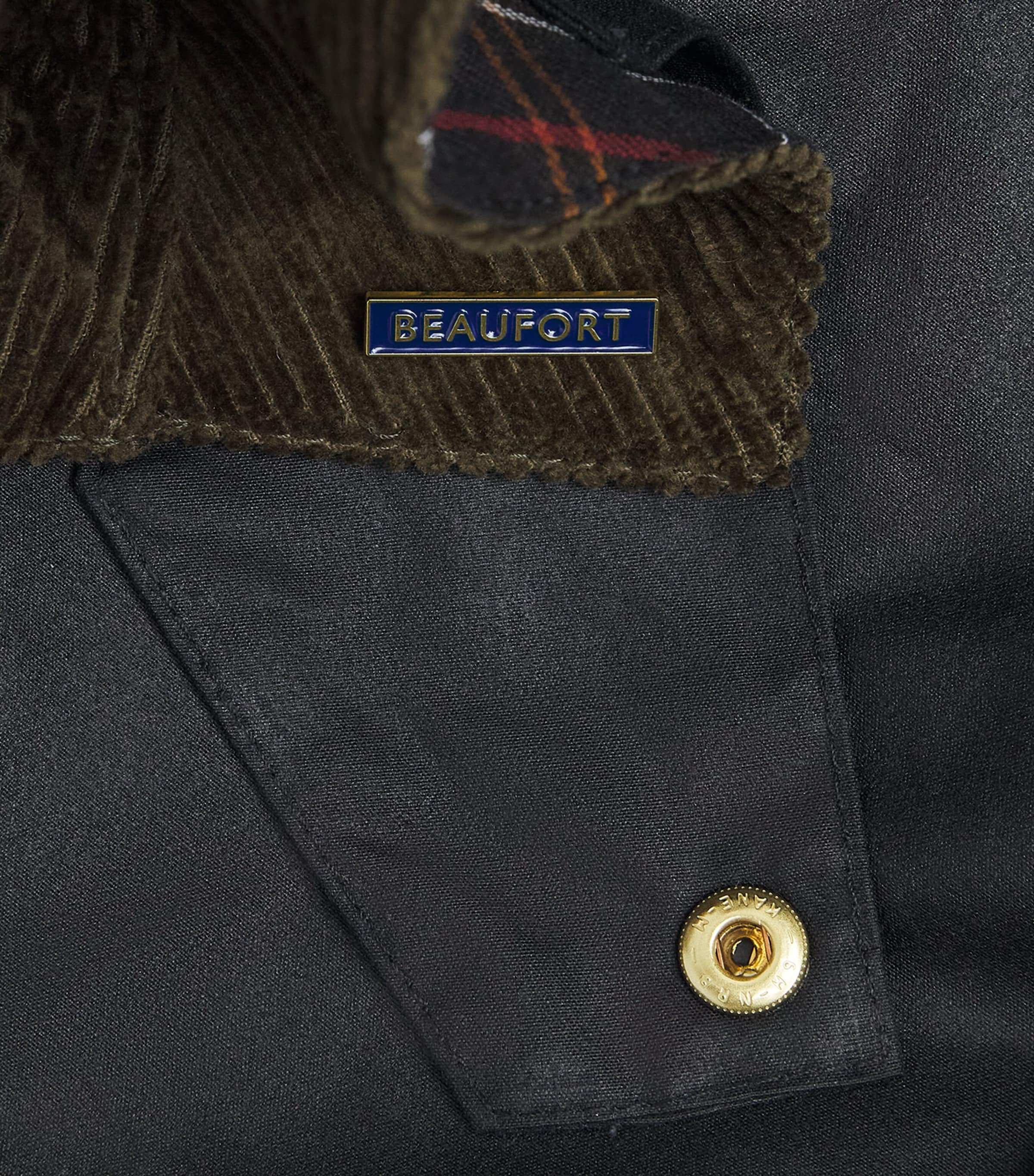 Barbour Mens Waxed Cotton Icons Beaufort Jacket Navy Image 7