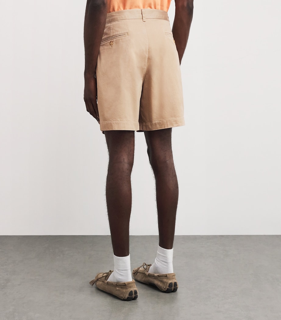 Cotton Pleated Cormac Shorts BEIGE/KHAKI Image 4
