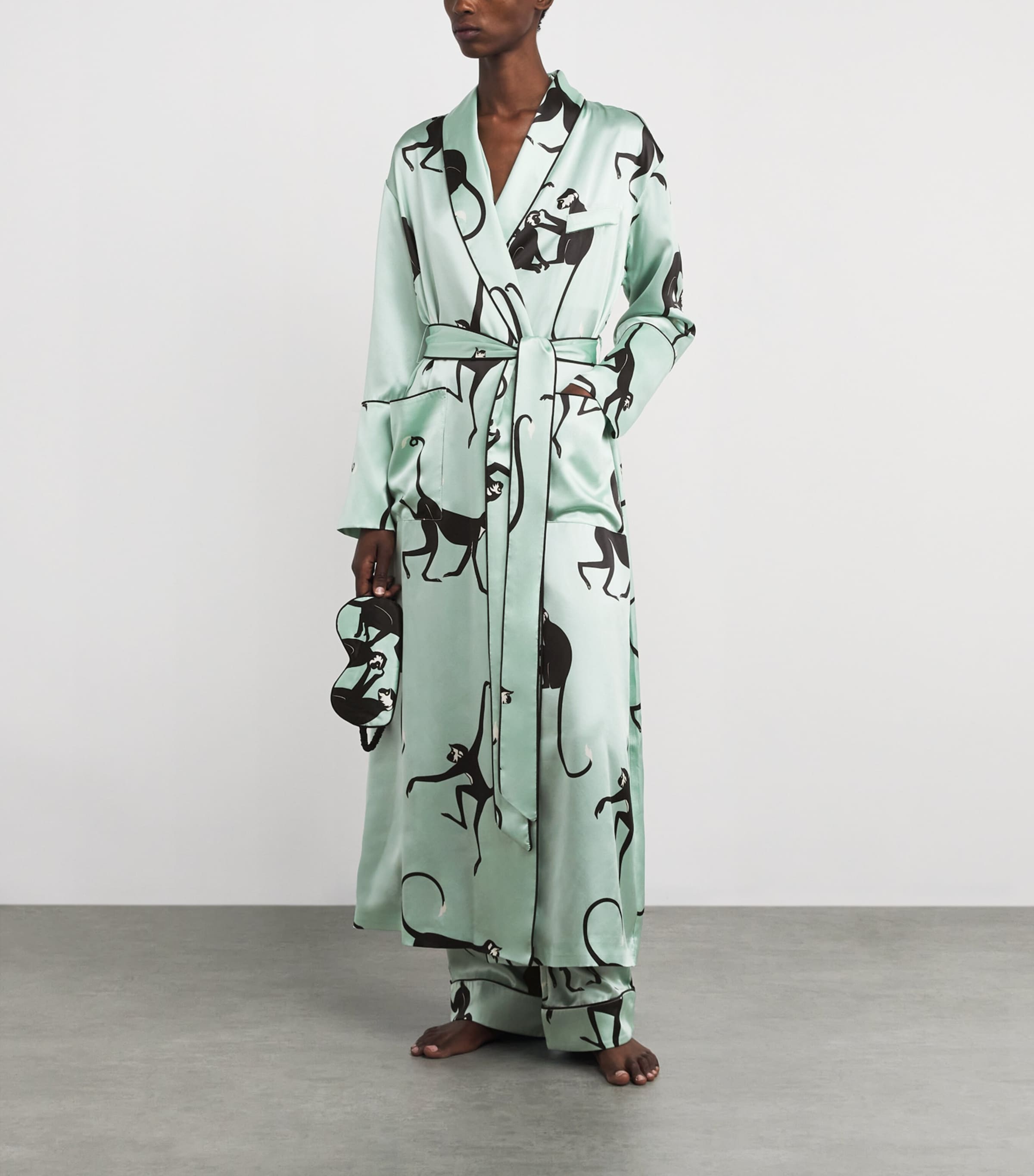 Silk Monkey Print Capability Robe MONIKA Image 2