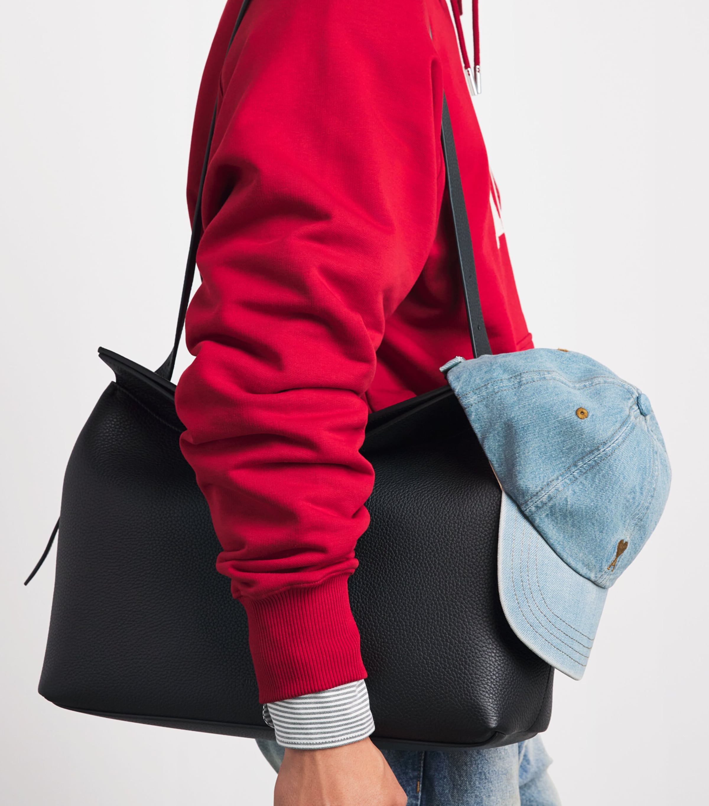 AMI Paris Blue Denim Embroidered Logo Baseball Cap | Harrods UK