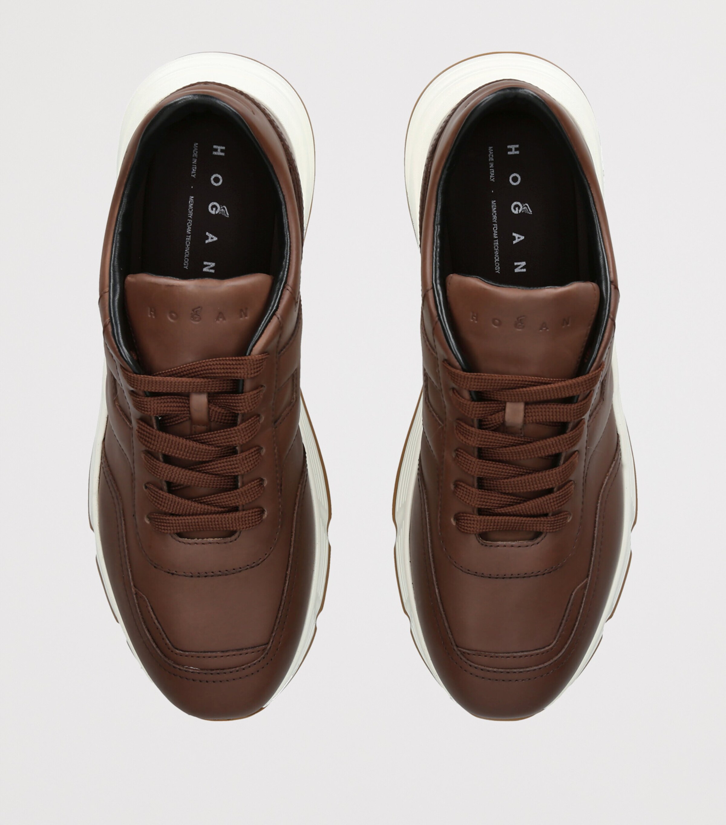 Hogan Leather Hyperlight Sneakers Dark Brown Image 3