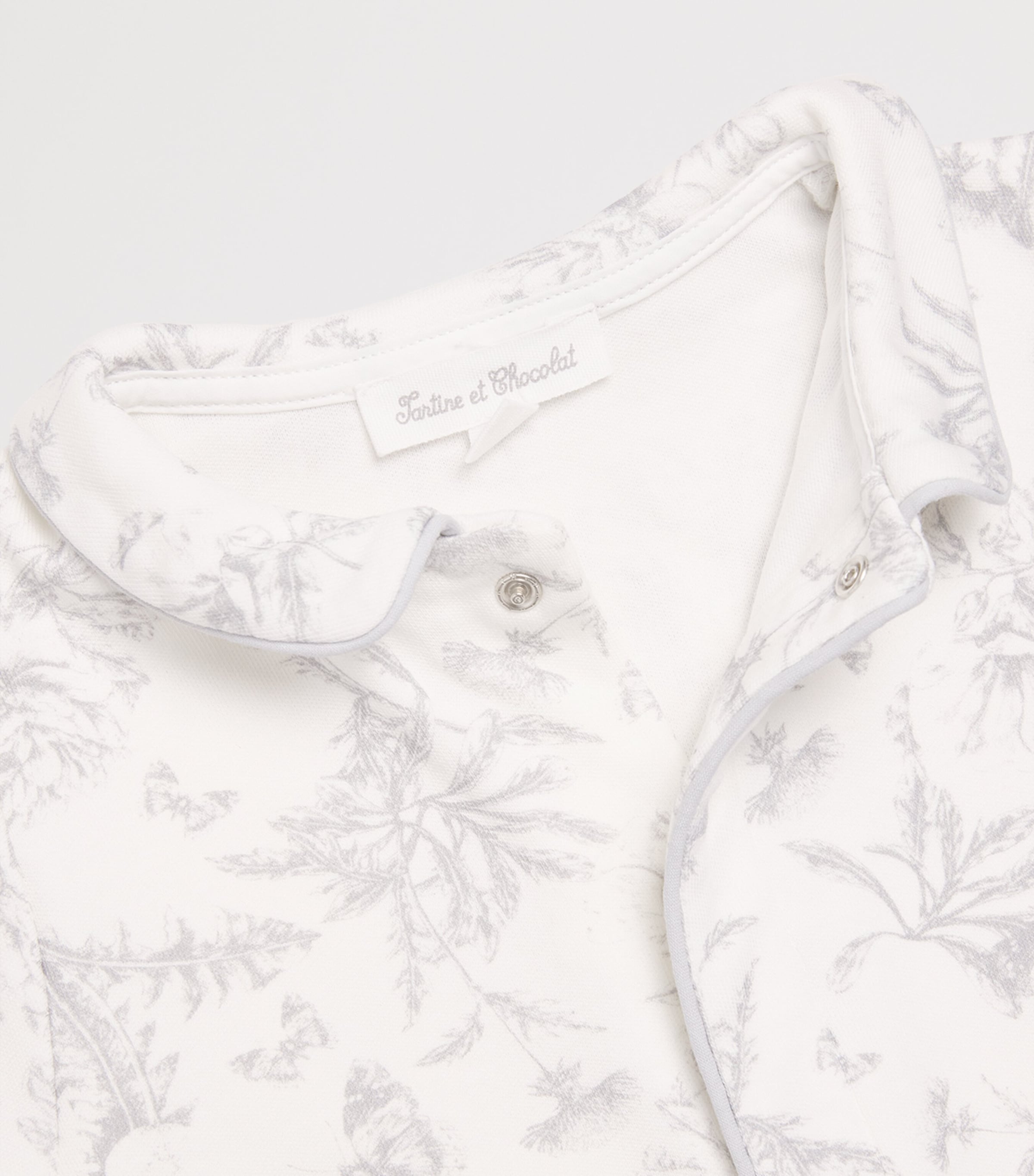 Cotton Toile de Jouy All-In-One (0-24 Months) 21GRIS CLAIR Image 3