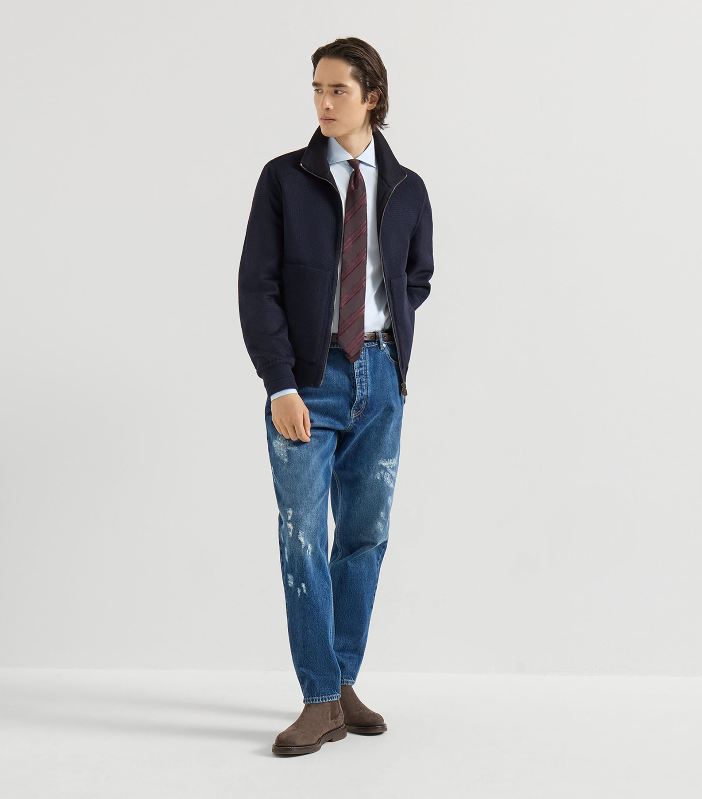 Brunello Cucinelli Mens Cashmere Reversible Check Jacket Image 5