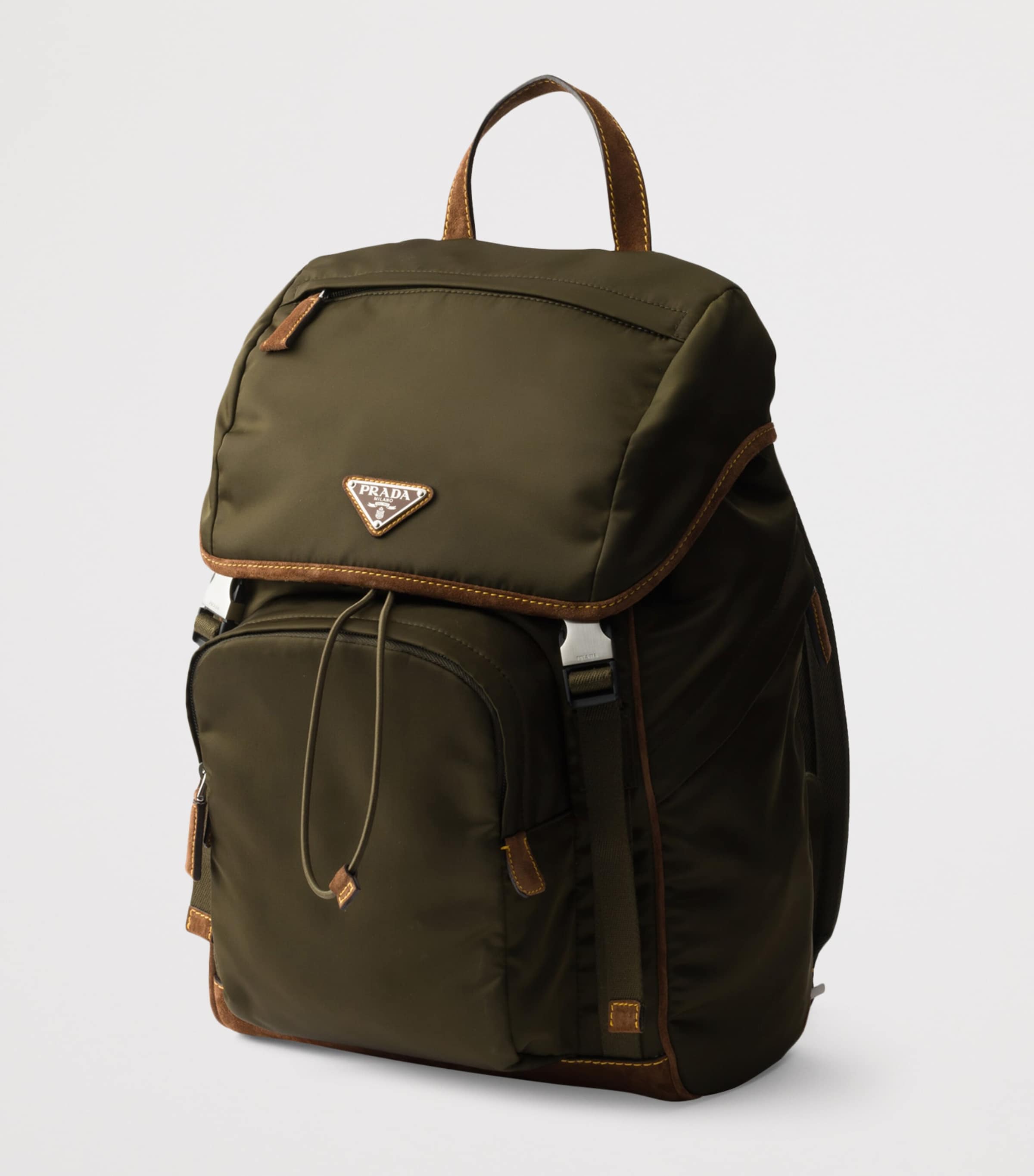 Re-Nylon and Suede Backpack F041O Image 3