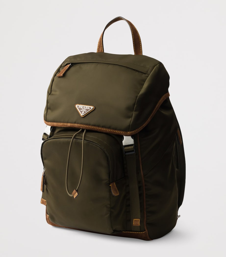 Re-Nylon and Suede Backpack F041O Image 3