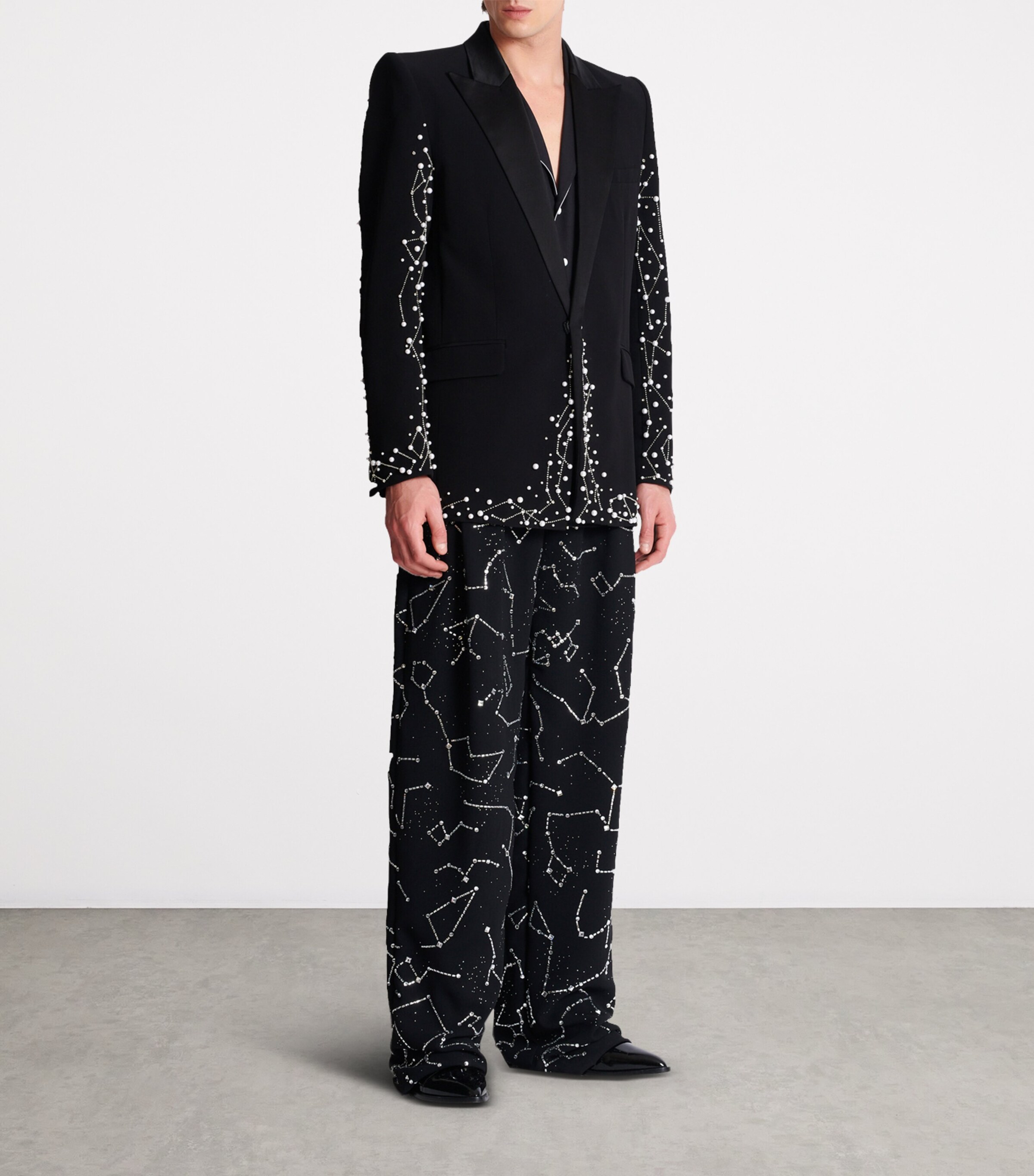 Embroidered Single-Breasted Blazer EAW NOIR/CRISTAL Image 7