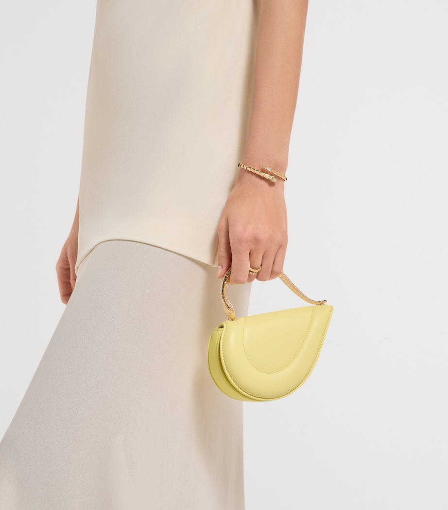 Bvlgari Mini Leather Serpenti Cuoricino Top-Handle Bag Yellow Image 2
