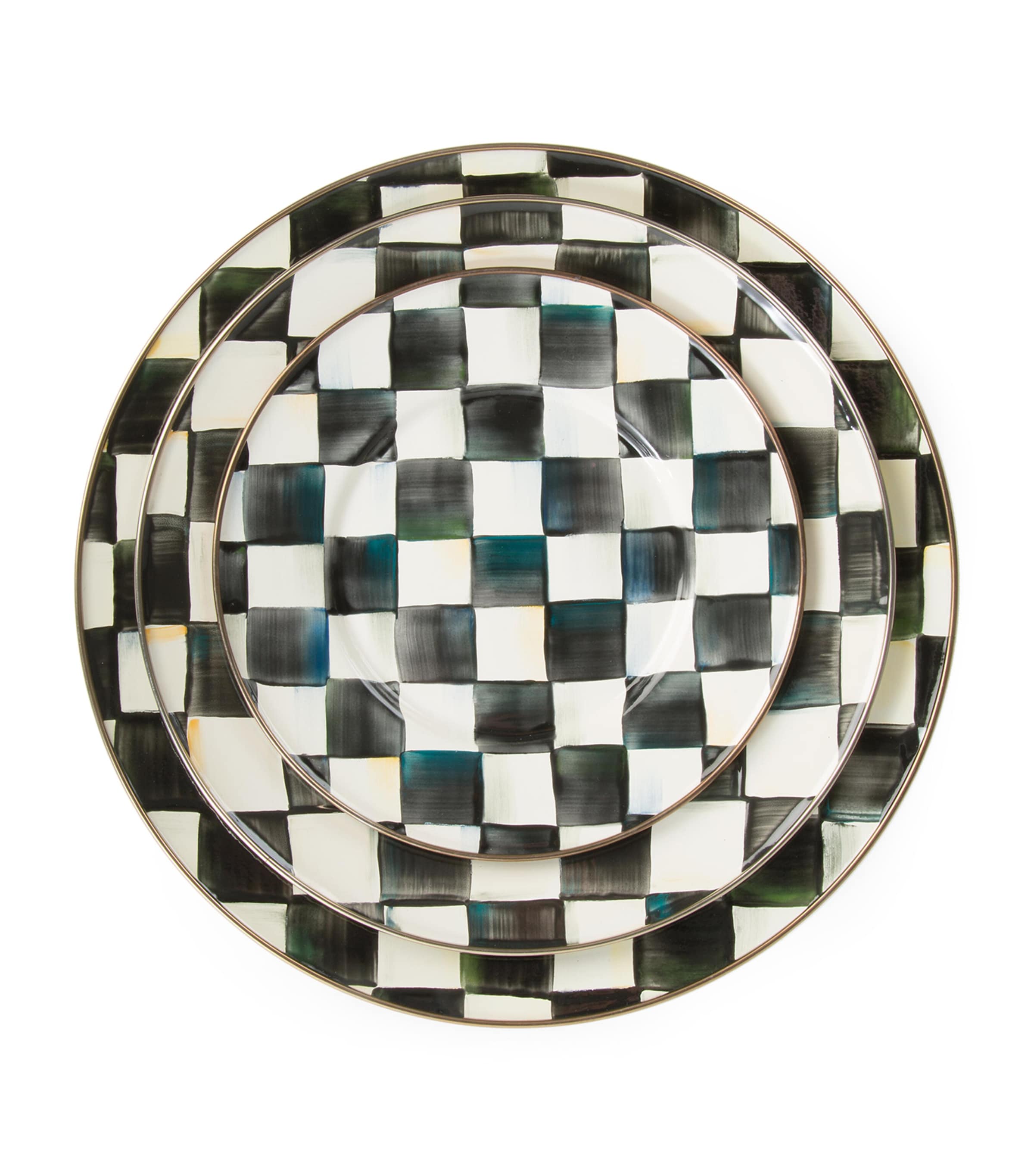 Courtly Check Salad Plate (20cm) BLACK Image 3