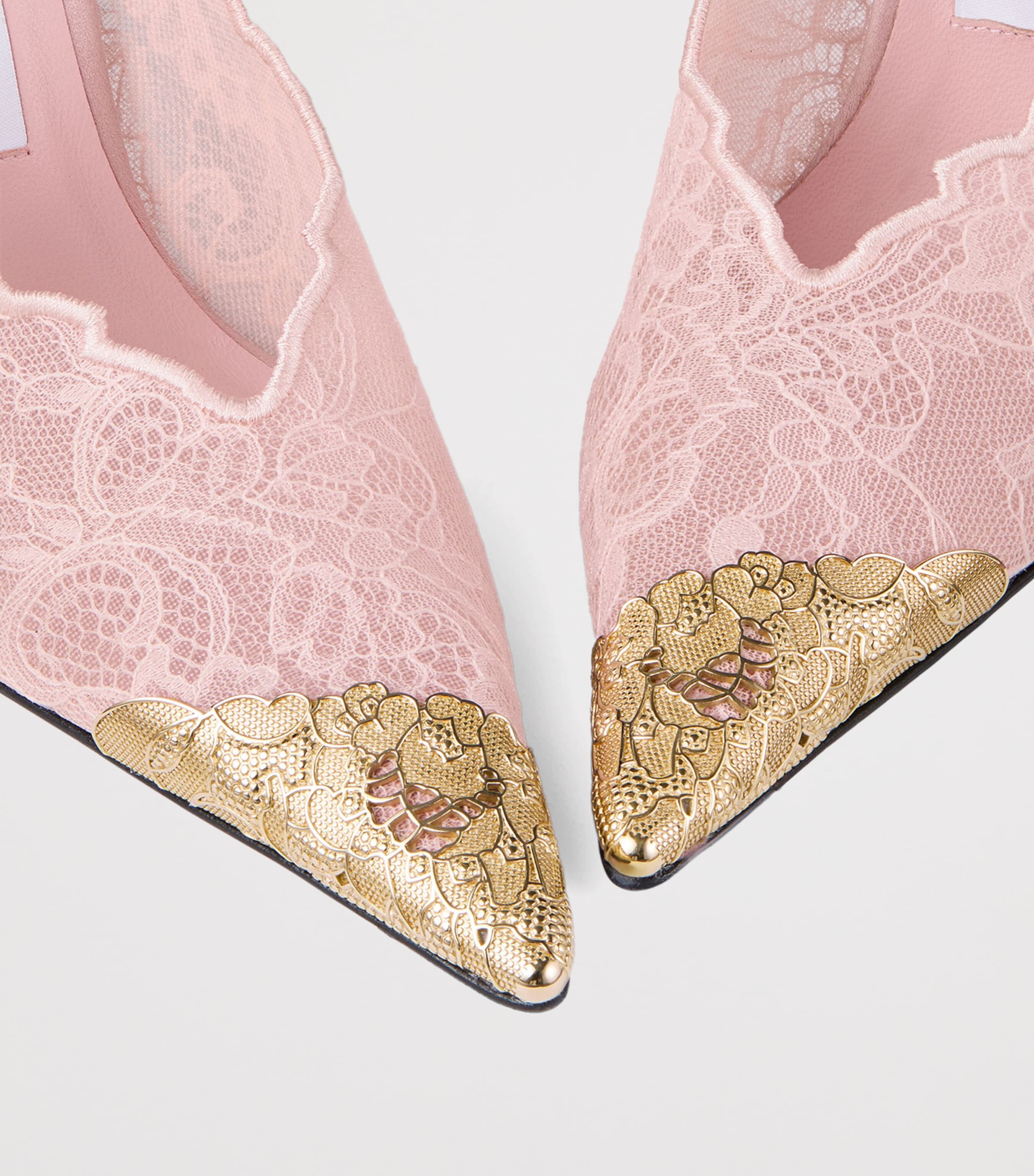 Jimmy Choo Faiz 100 Lace Heeled Pumps Rose/light Gold Image 5