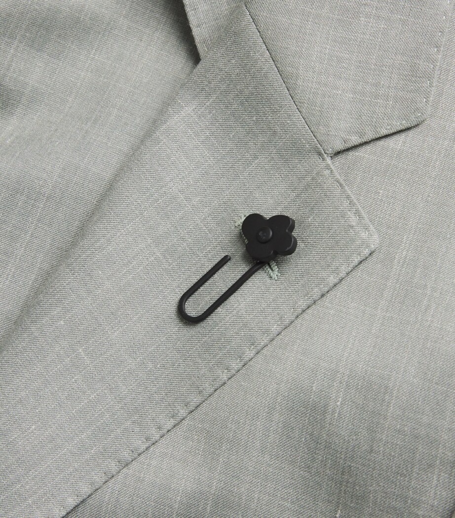 Lardini Mens Wool-Blend Iconic Drop 7 Blazer Image 5