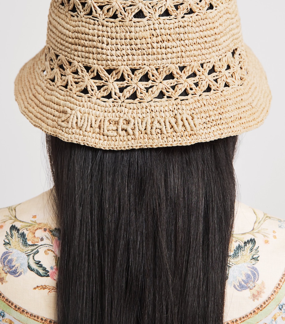 Zimmermann Raffia Woven Bucket Hat Natural Image 2